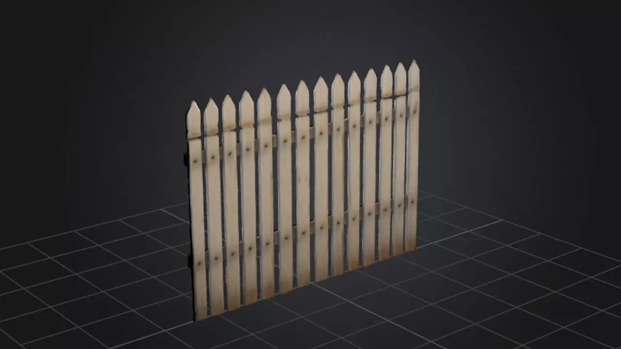 Wooden Fence 3D Game Ready Model 3D model_0