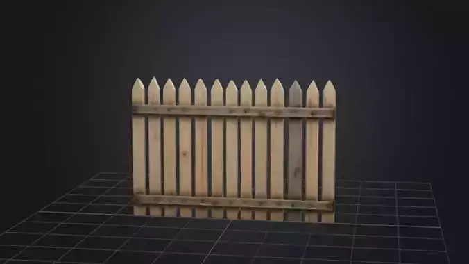 Wooden Fence  3D Game Ready Model