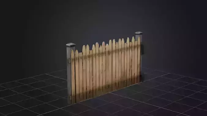 Wooden Fence 3D Game Ready Model