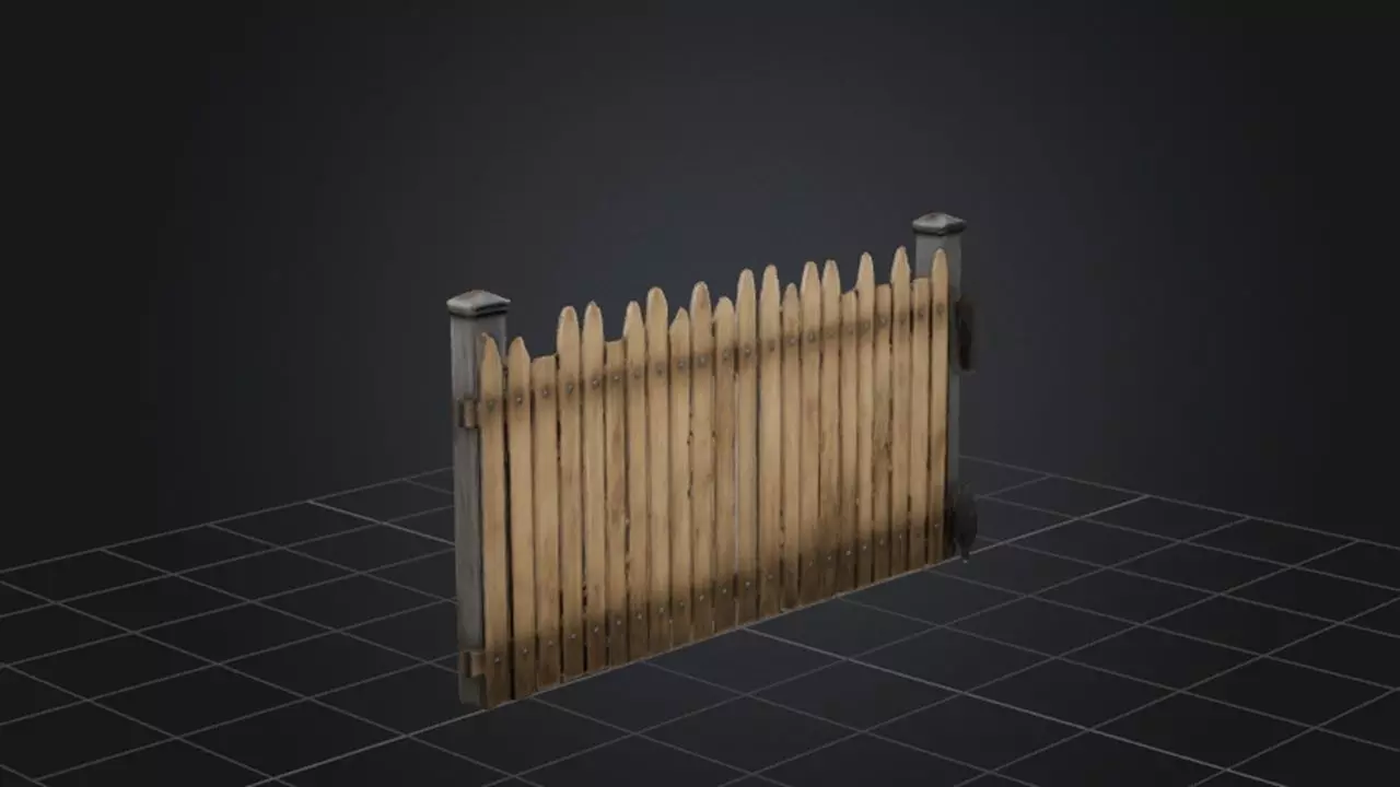 Wooden Fence 3D Game Ready Model 3D model_0