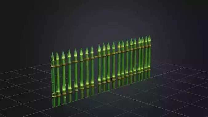 Bamboo Fence  3D Game Ready Model