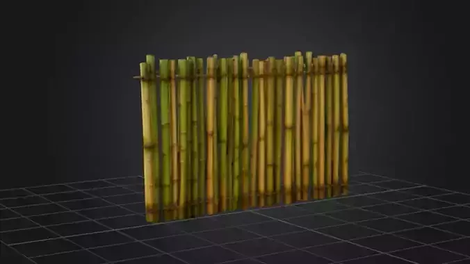 Bamboo Fence  3D Game Ready Model