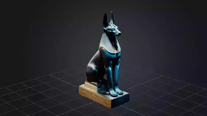 Anubis Sculpture 3D Game Ready Model