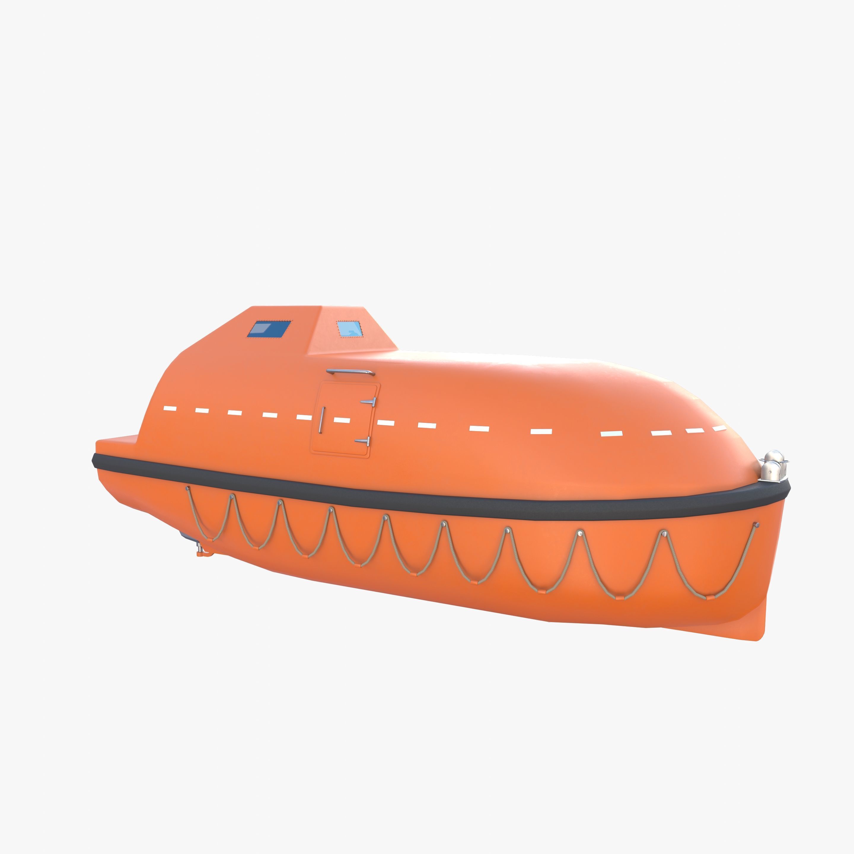Life boat with interior V1 3D model_2