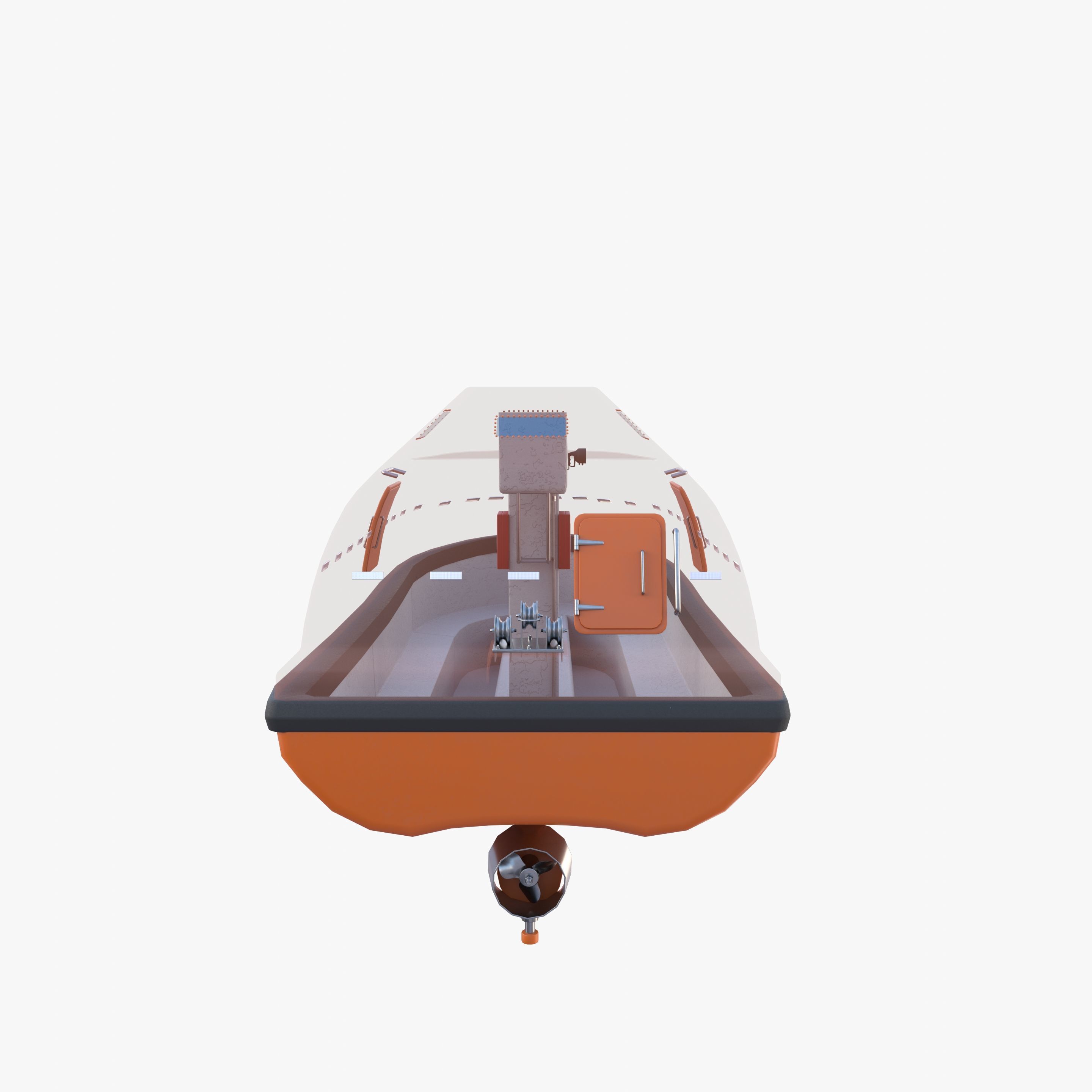 Life boat with interior V1 3D model_16
