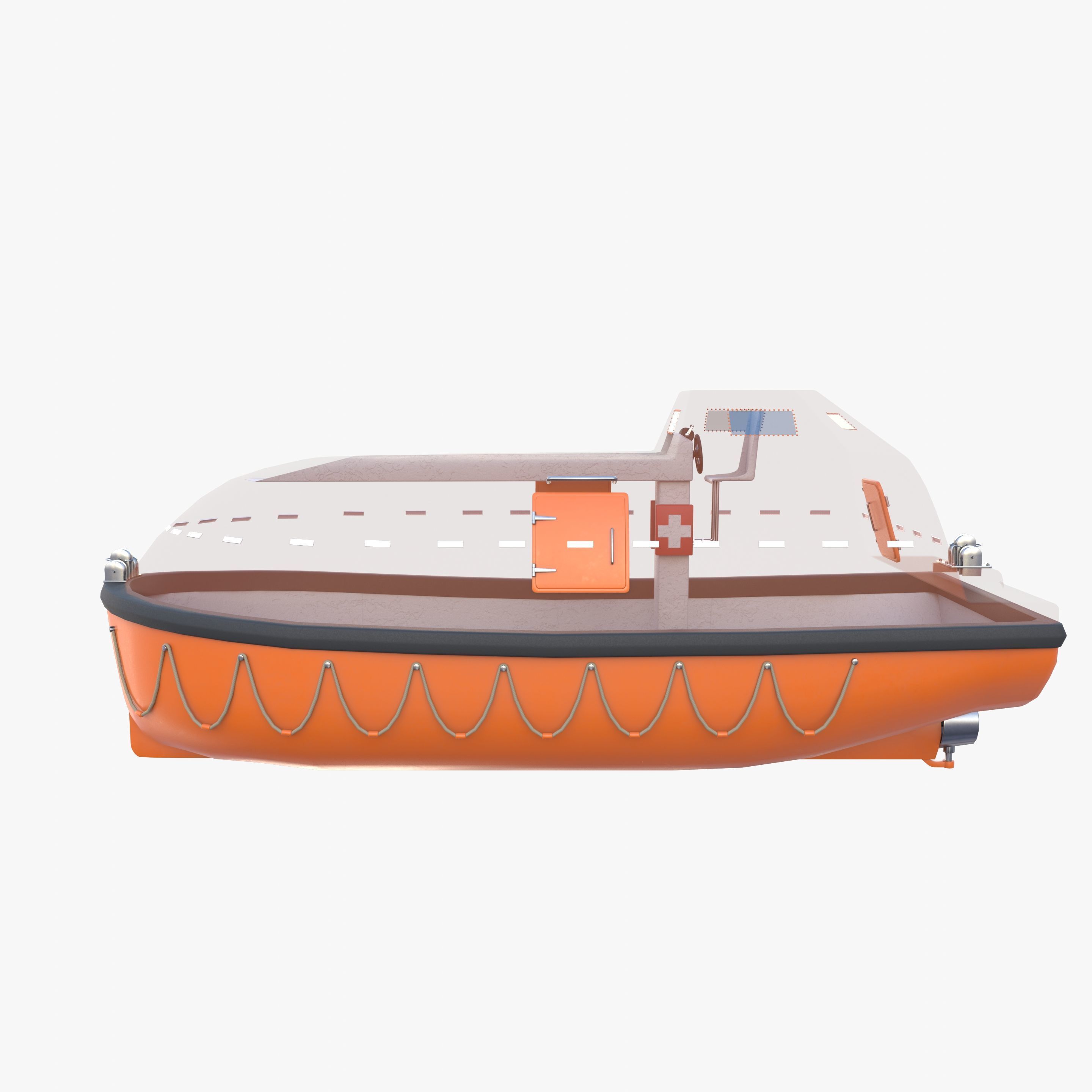 Life boat with interior V1 3D model_14