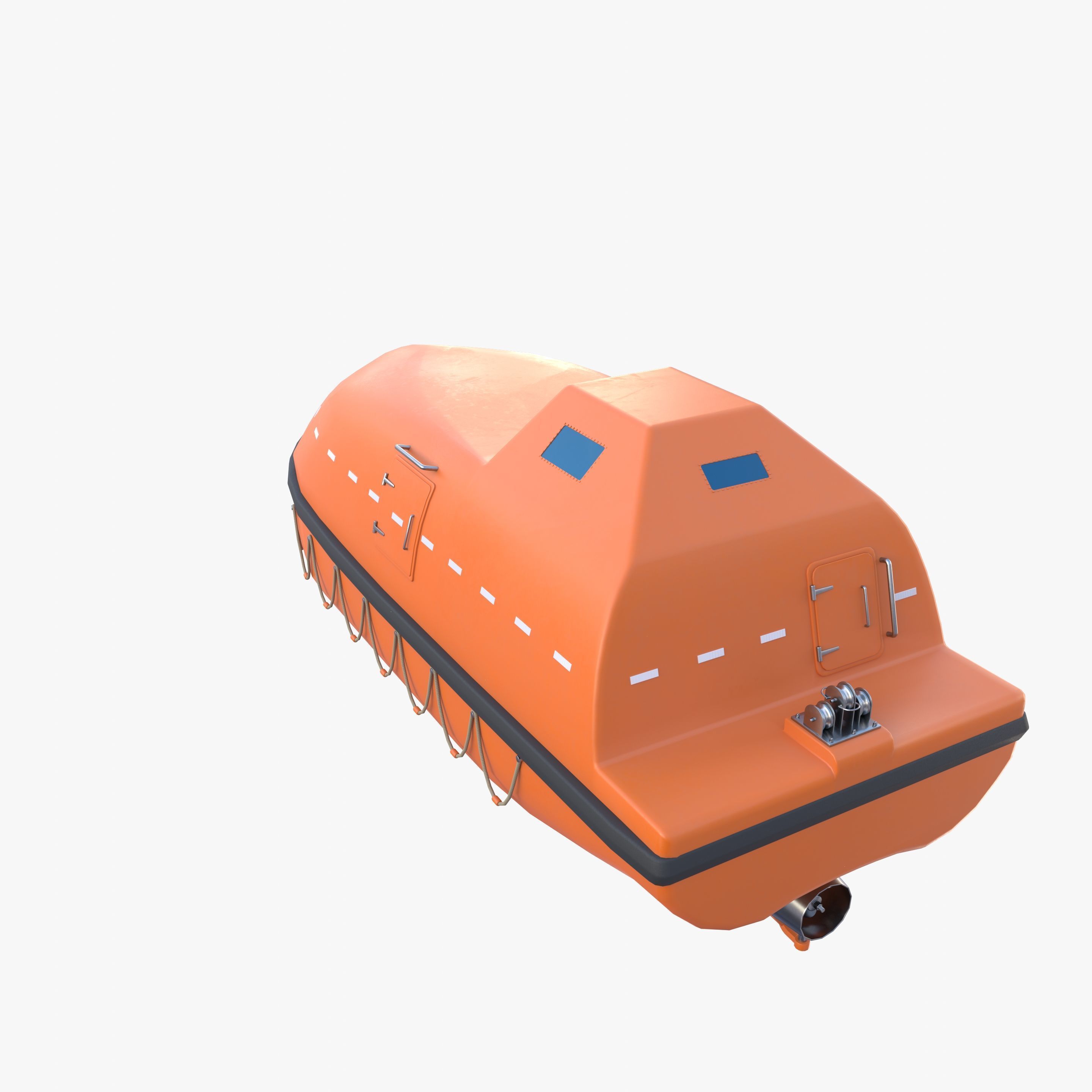 Life boat with interior V1 3D model_10