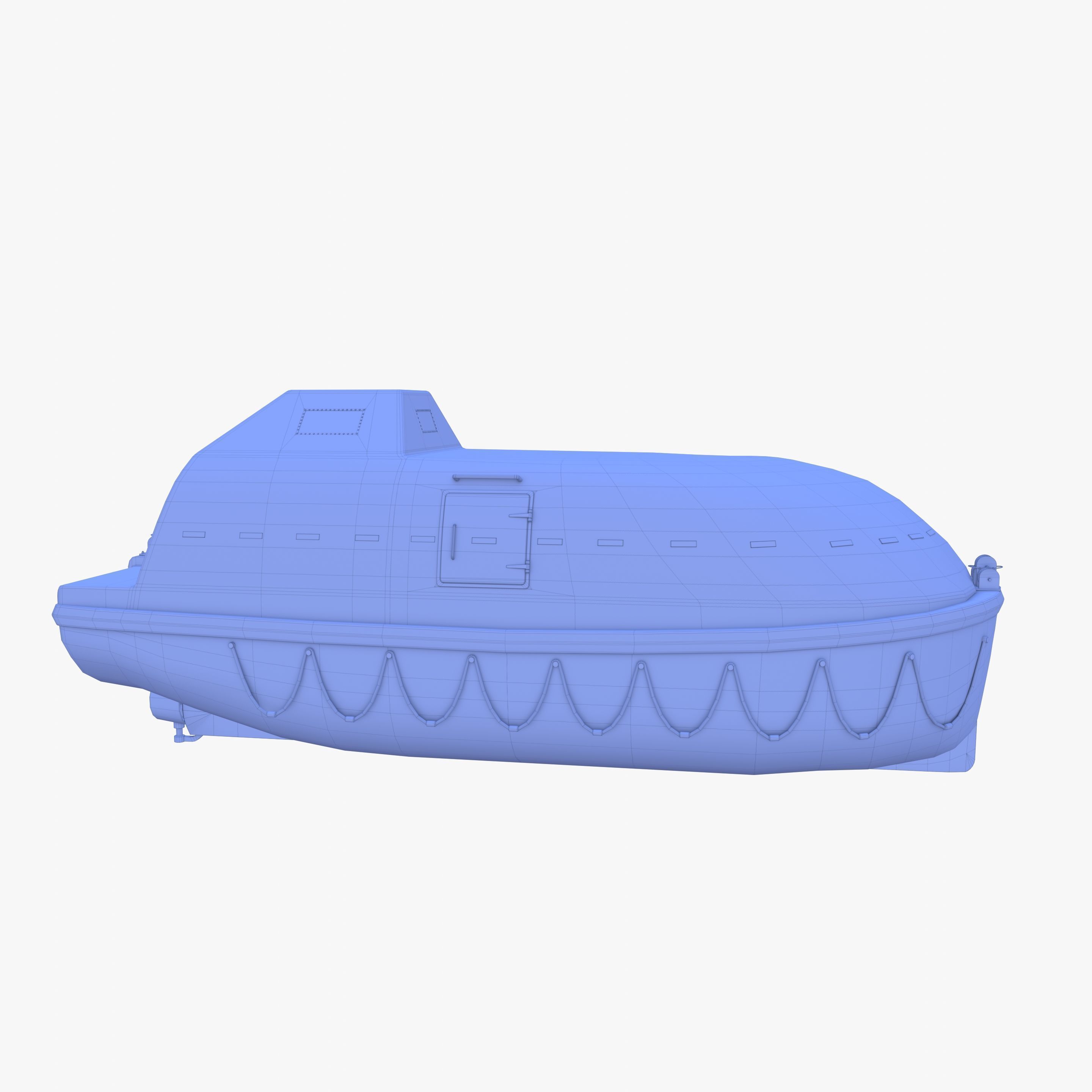 Life boat with interior V1 3D model_28