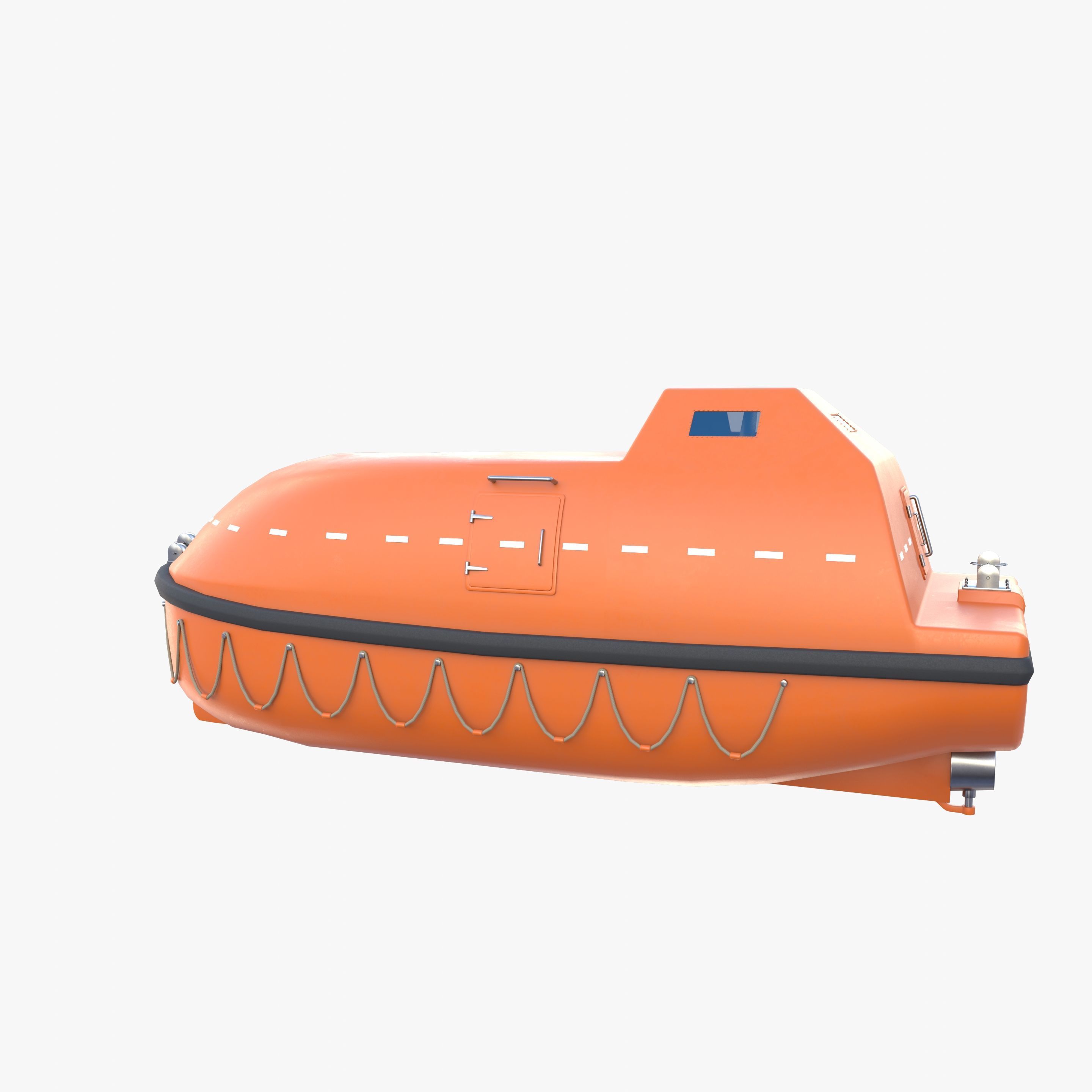 Life boat with interior V1 3D model_7