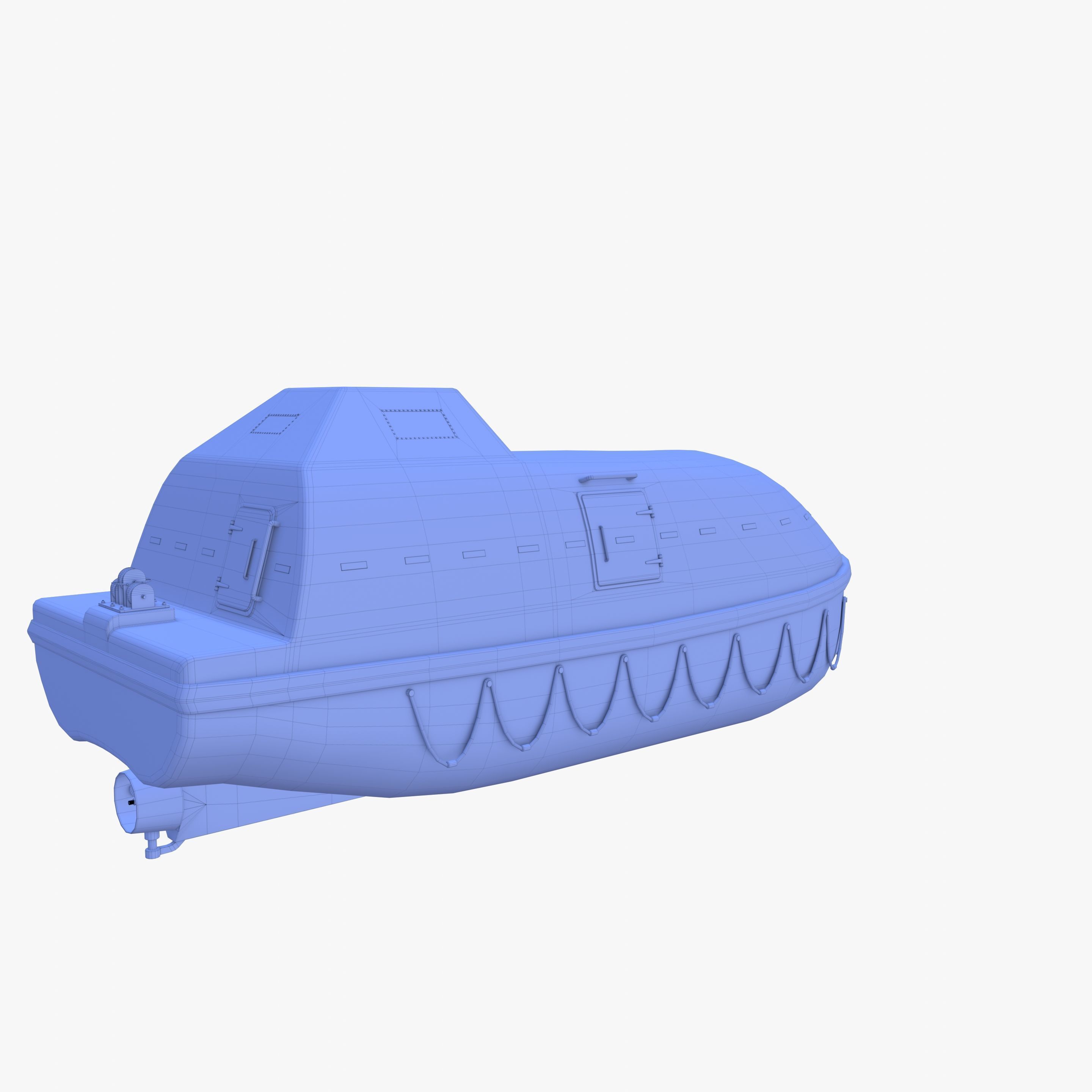 Life boat with interior V1 3D model_27