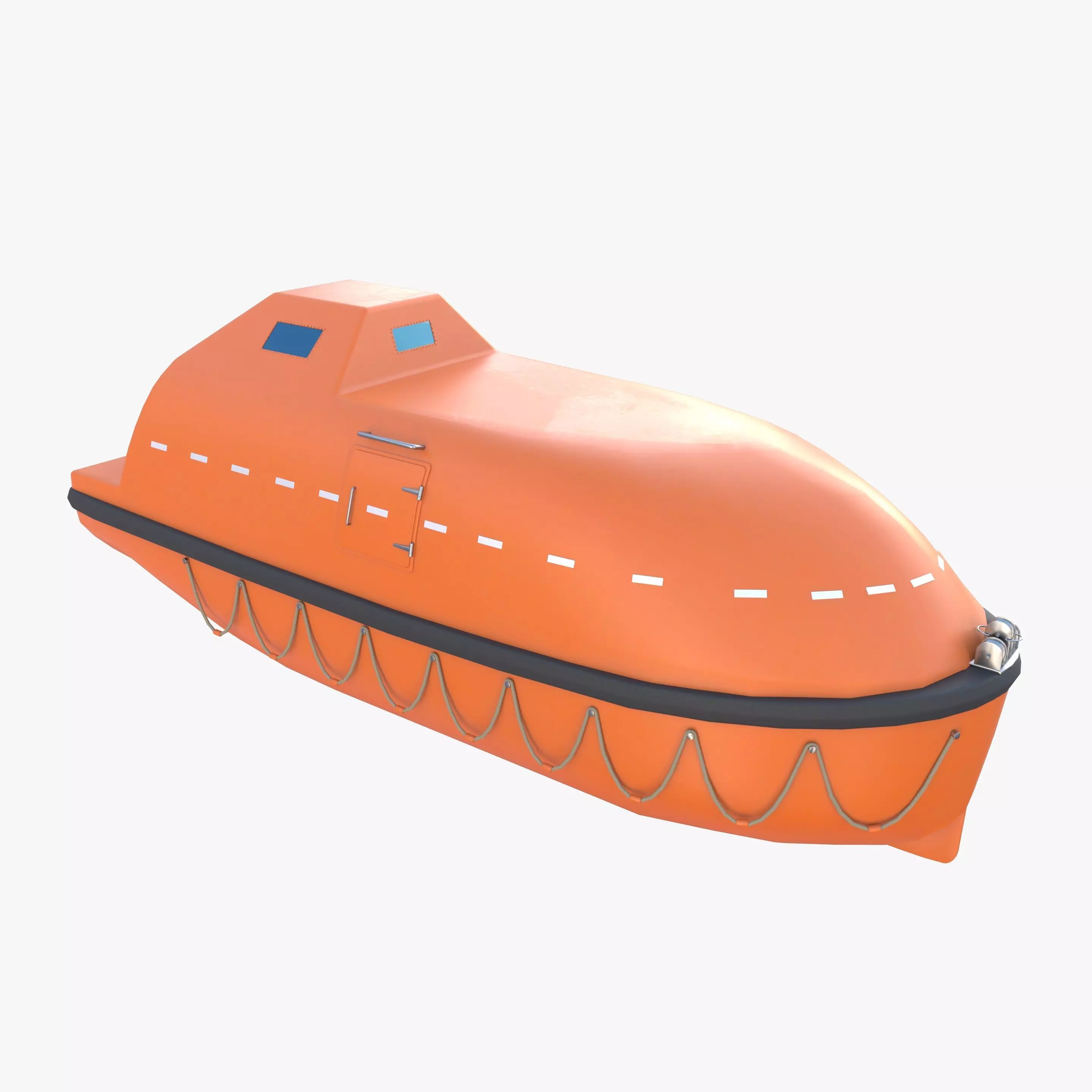 Life boat with interior V1 3D model_0