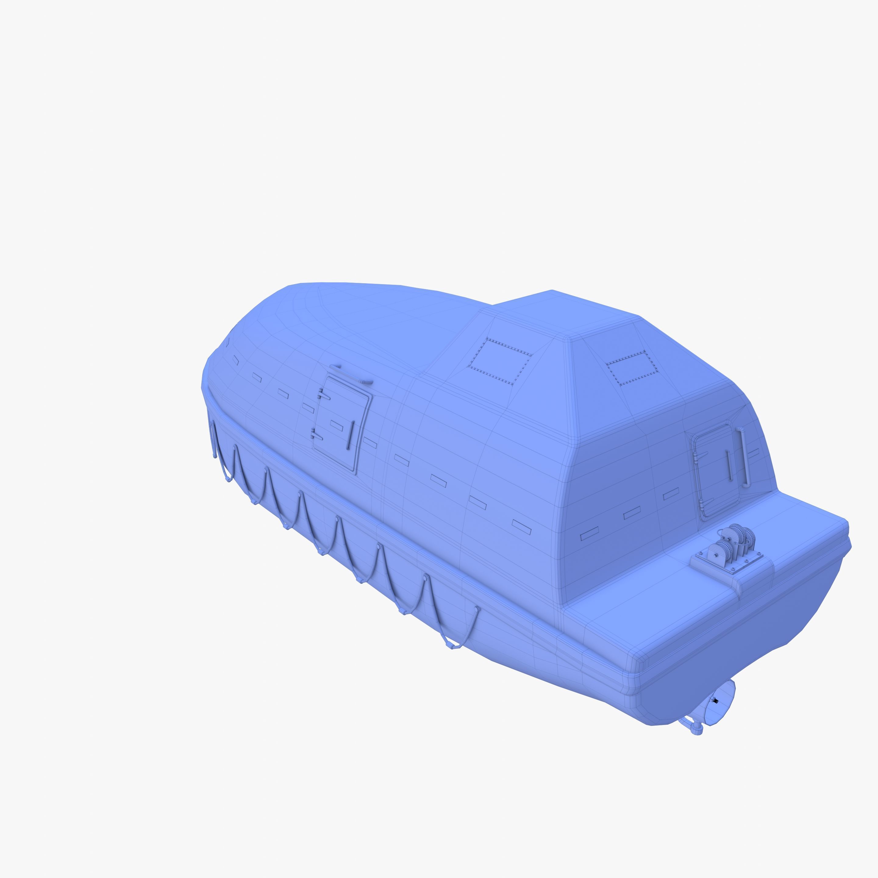 Life boat with interior V1 3D model_30