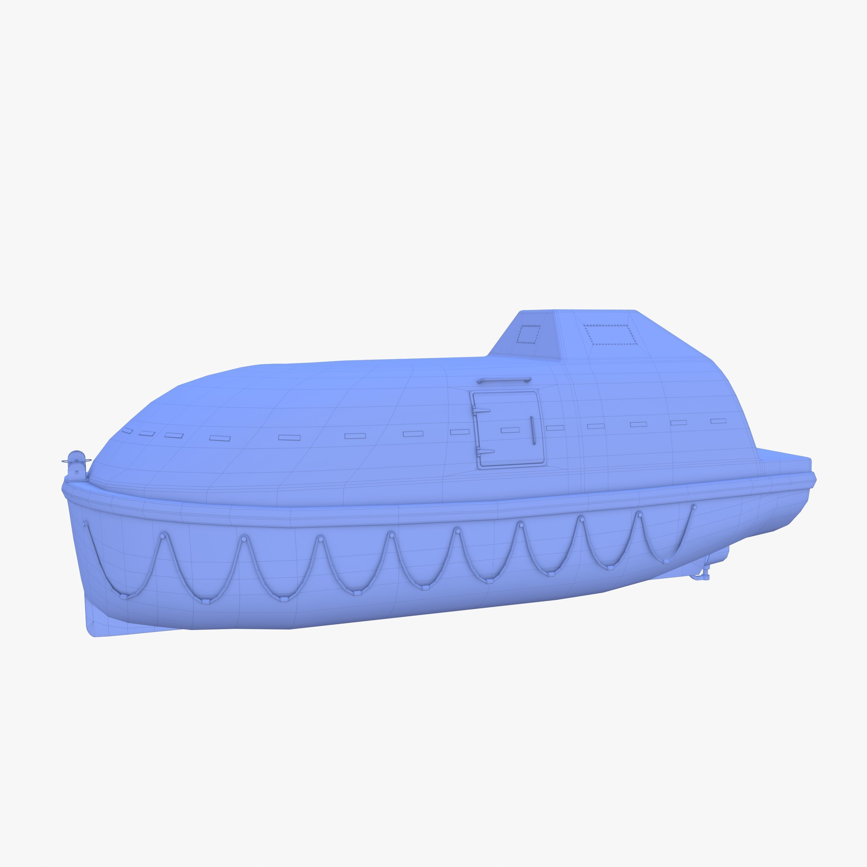 Life boat with interior V1 3D model_24