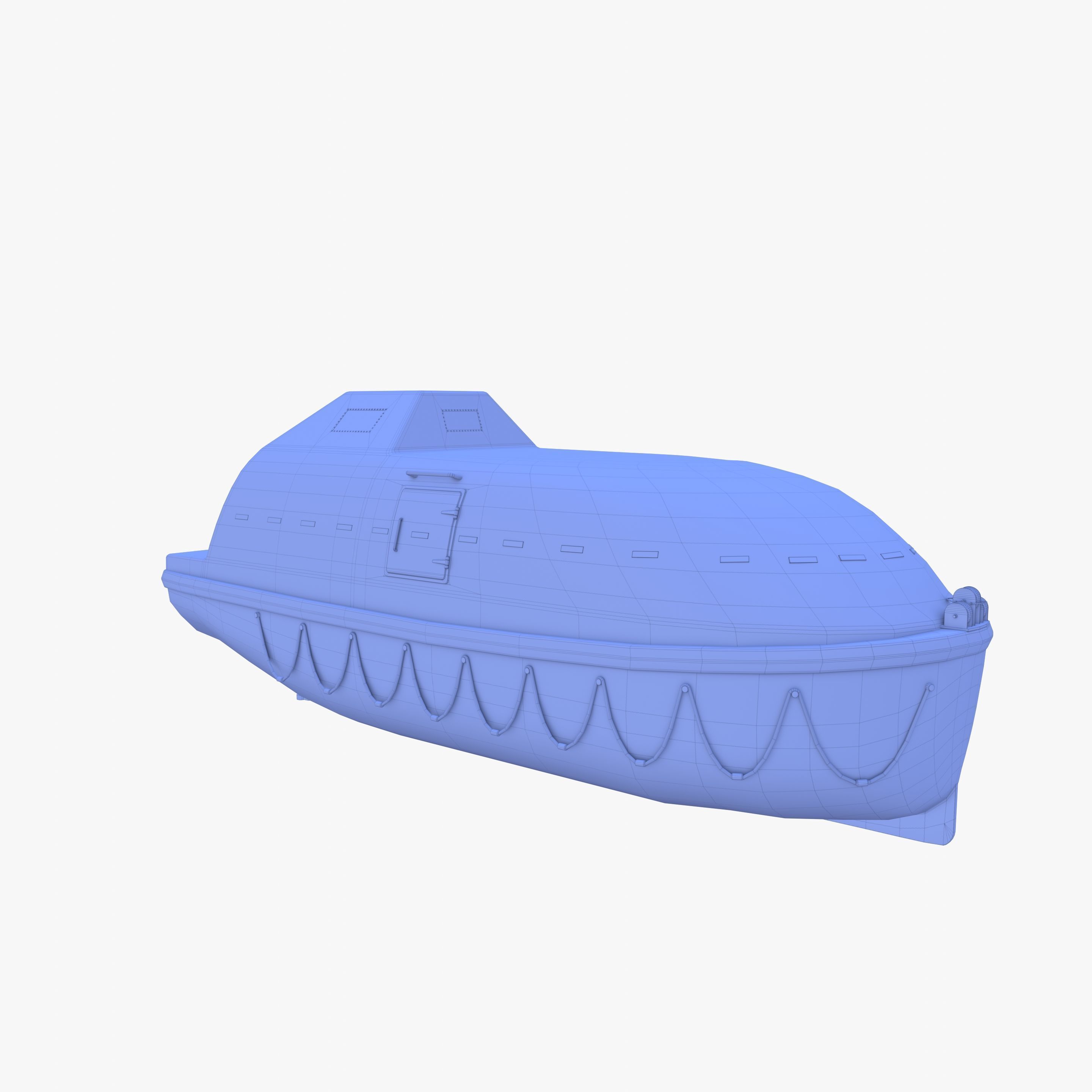 Life boat with interior V1 3D model_22