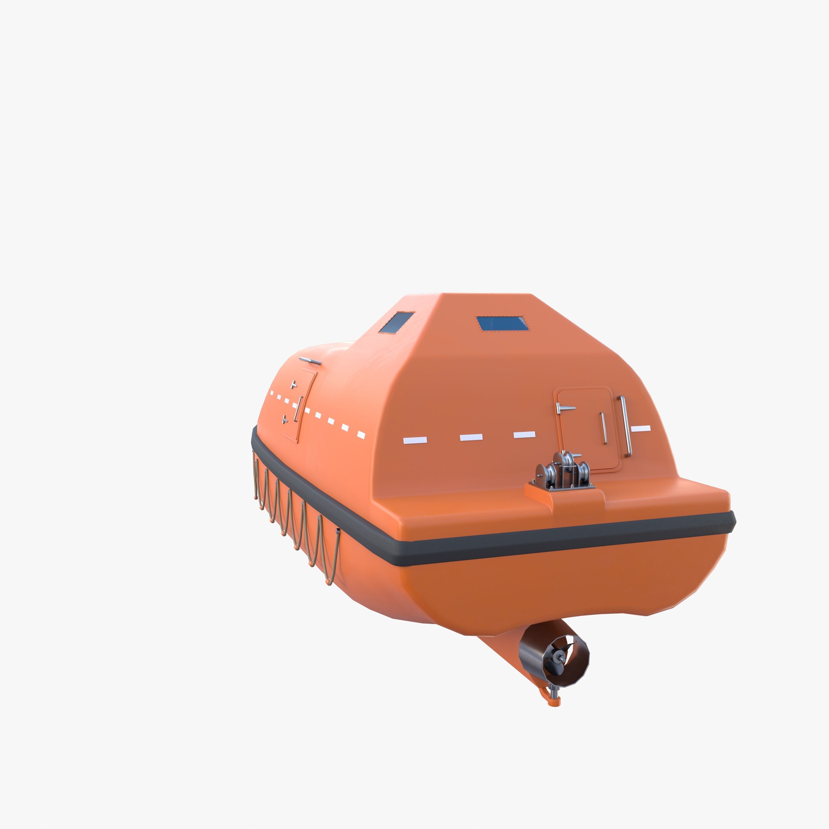 Life boat with interior V1 3D model_8