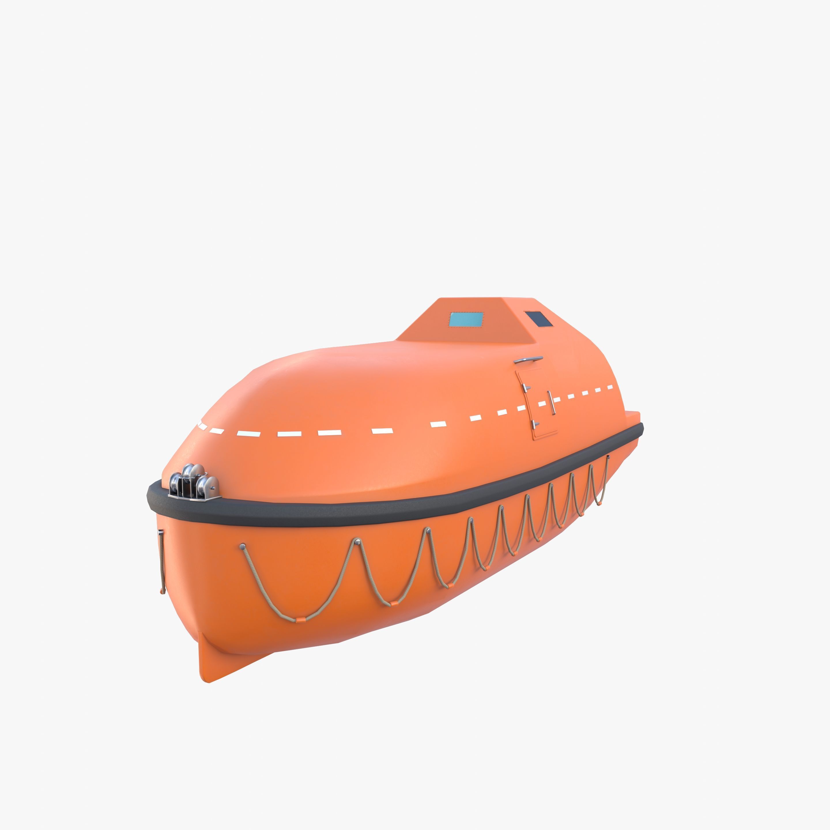 Life boat with interior V1 3D model_5
