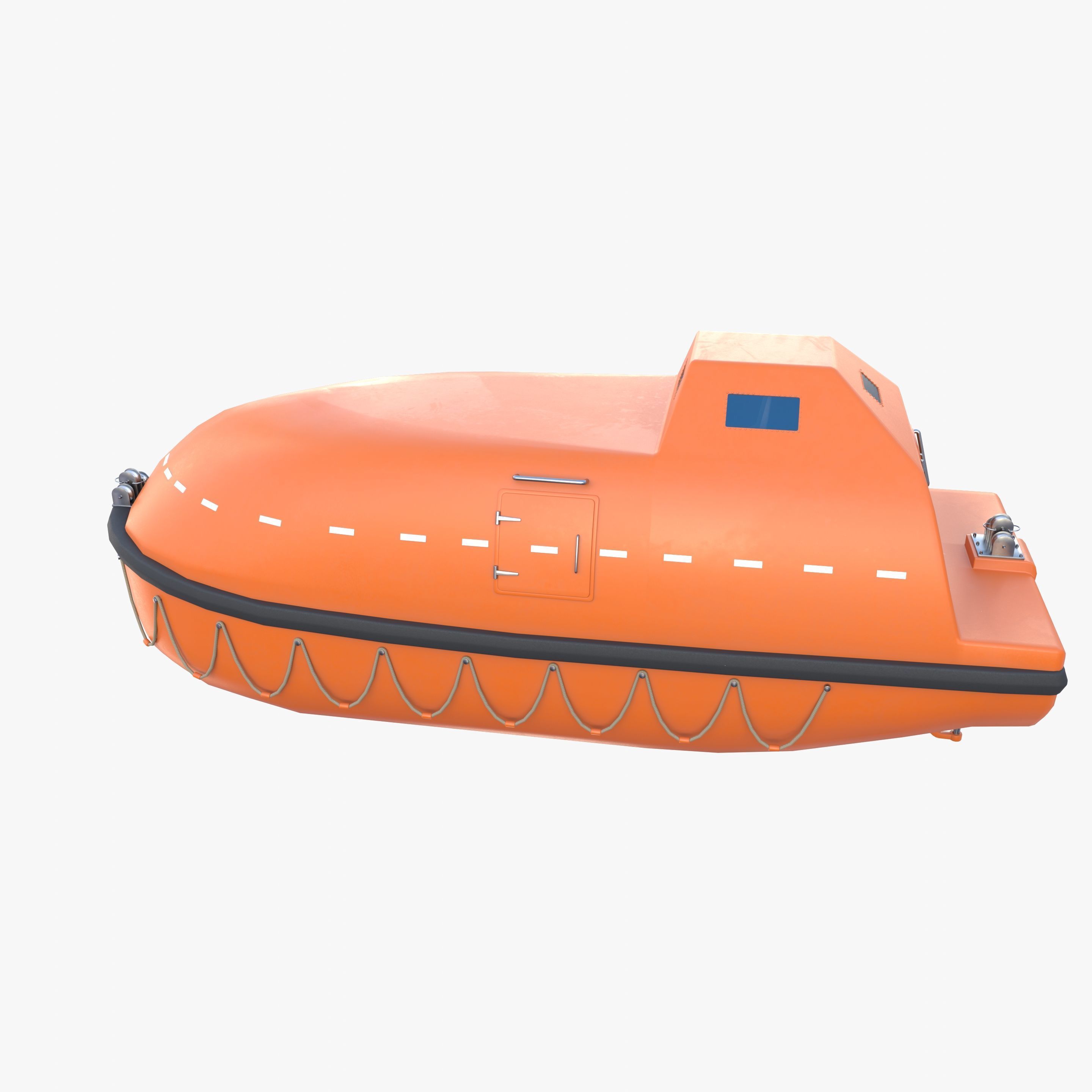 Life boat with interior V1 3D model_9