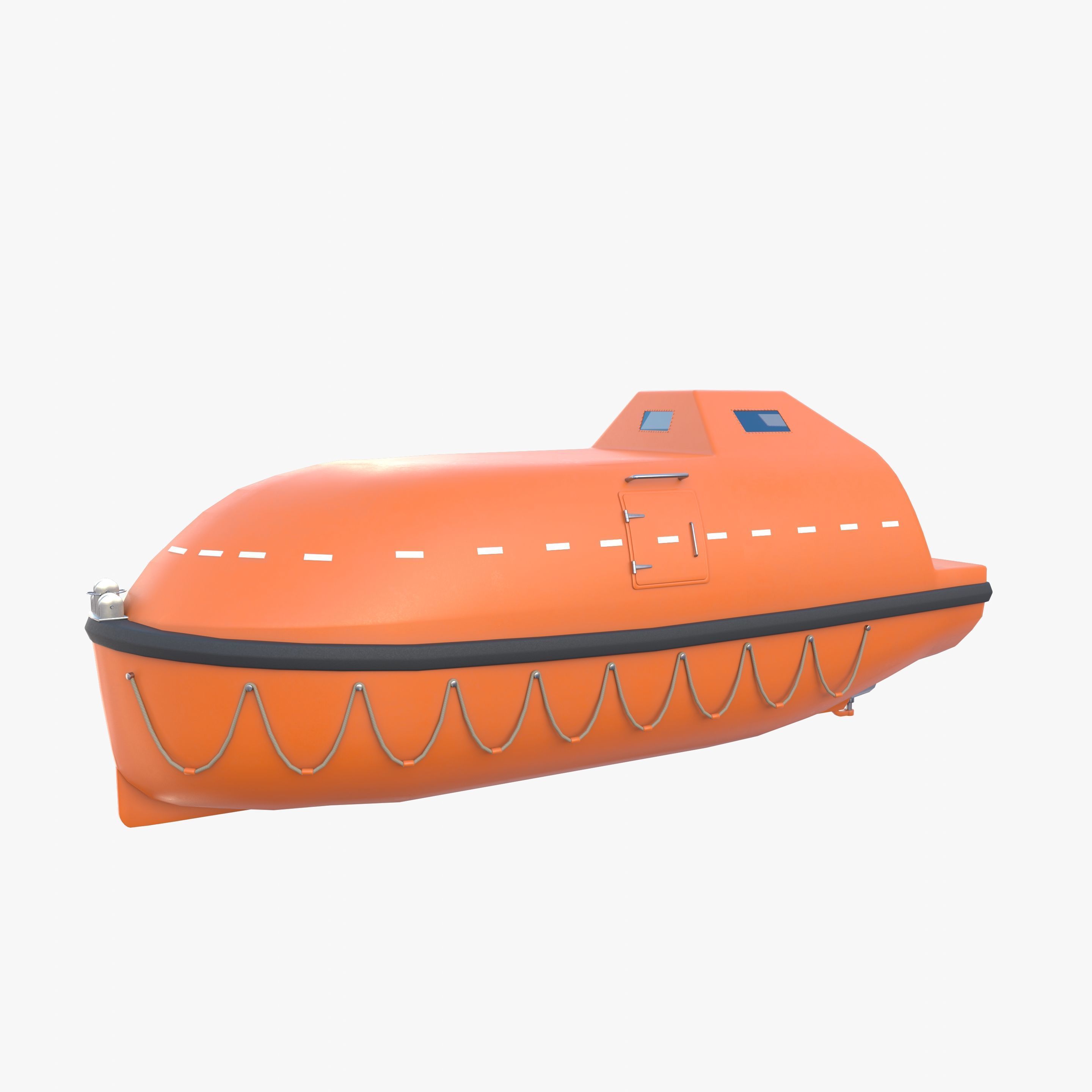 Life boat with interior V1 3D model_6