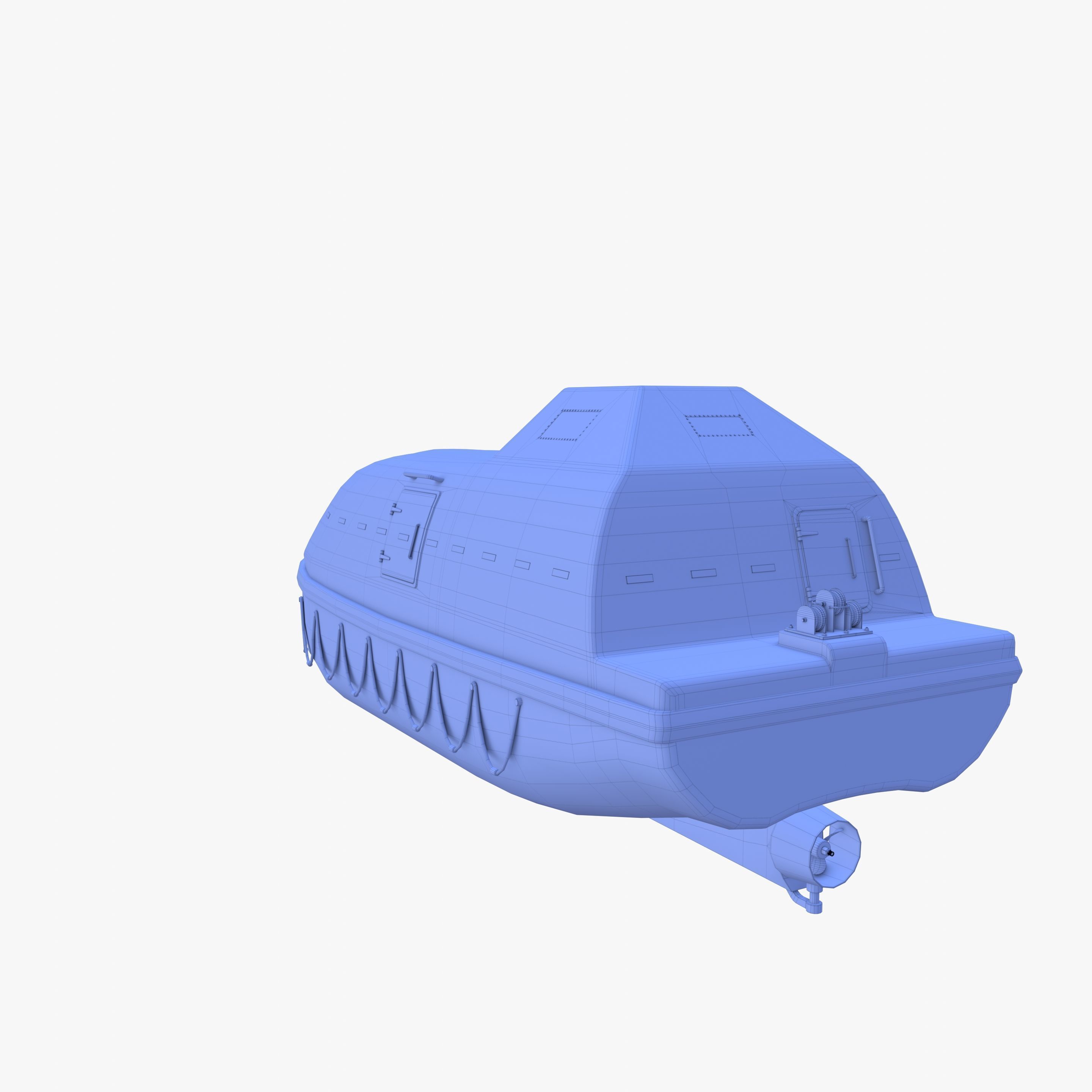 Life boat with interior V1 3D model_26