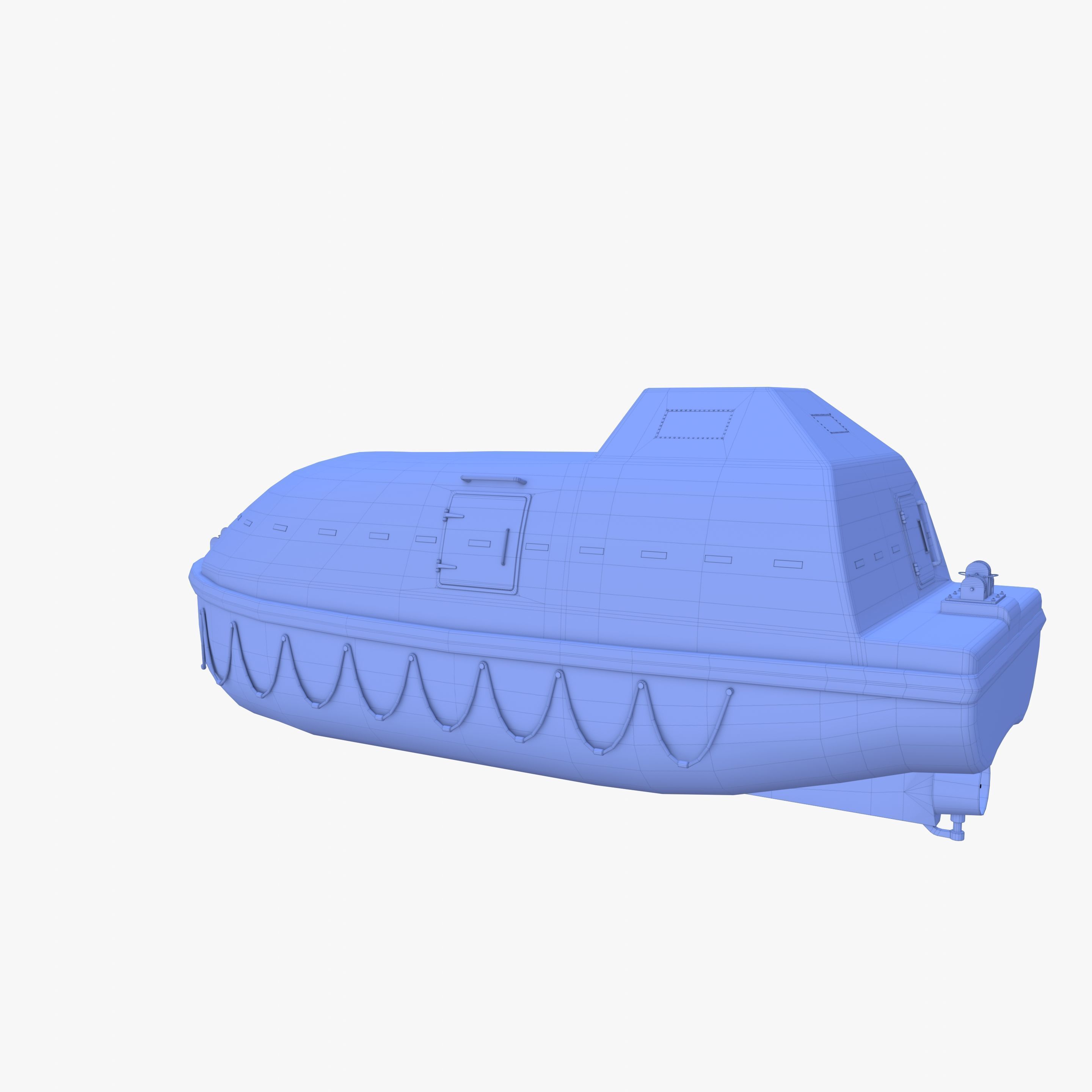Life boat with interior V1 3D model_25