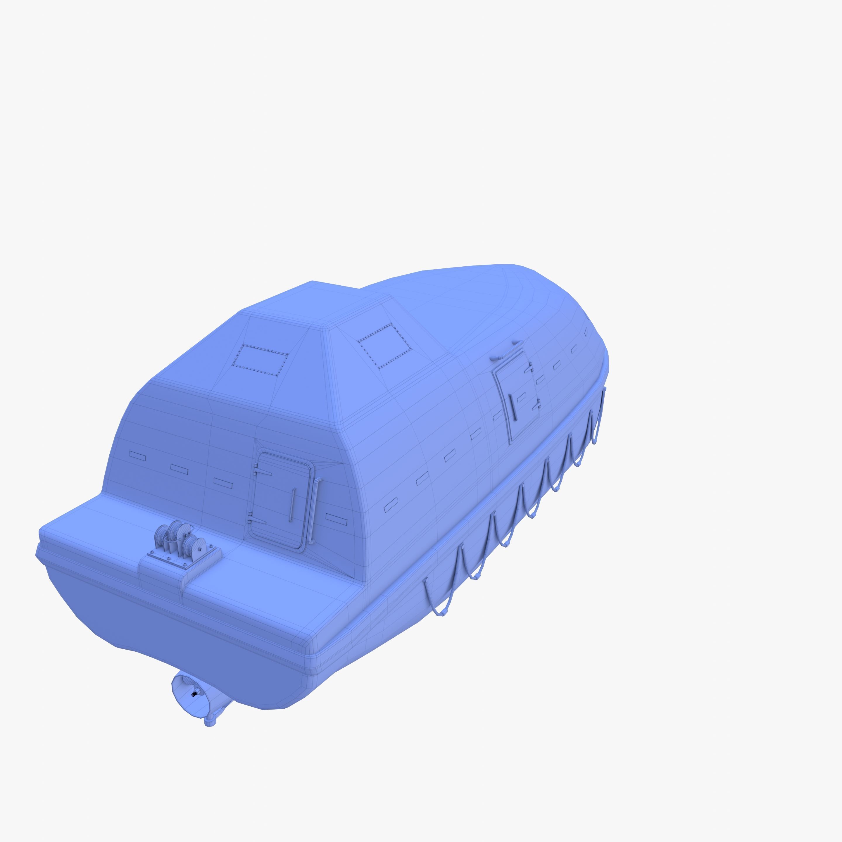 Life boat with interior V1 3D model_31