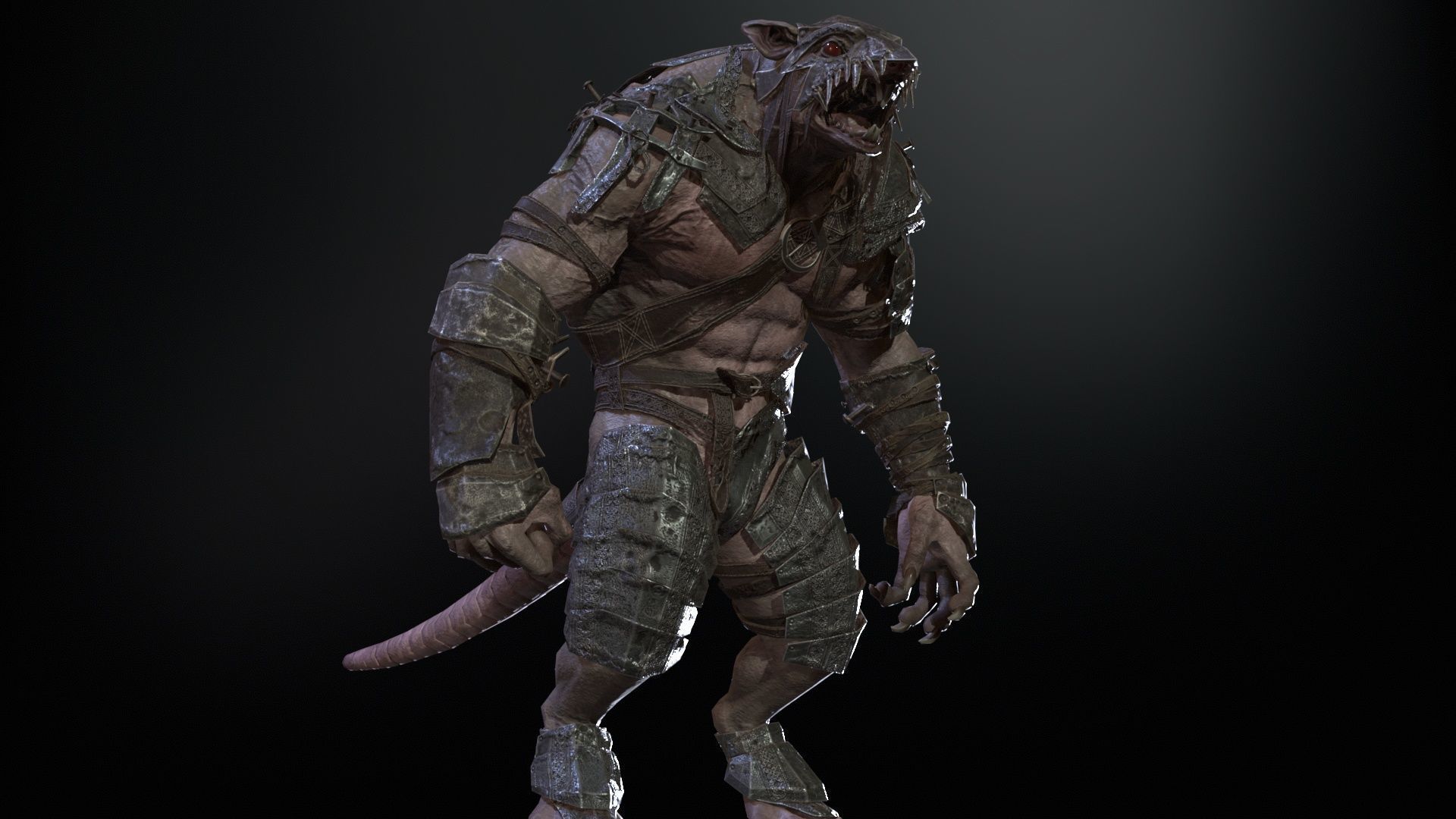 RatMan Warrior1 Low-poly 3D model_13