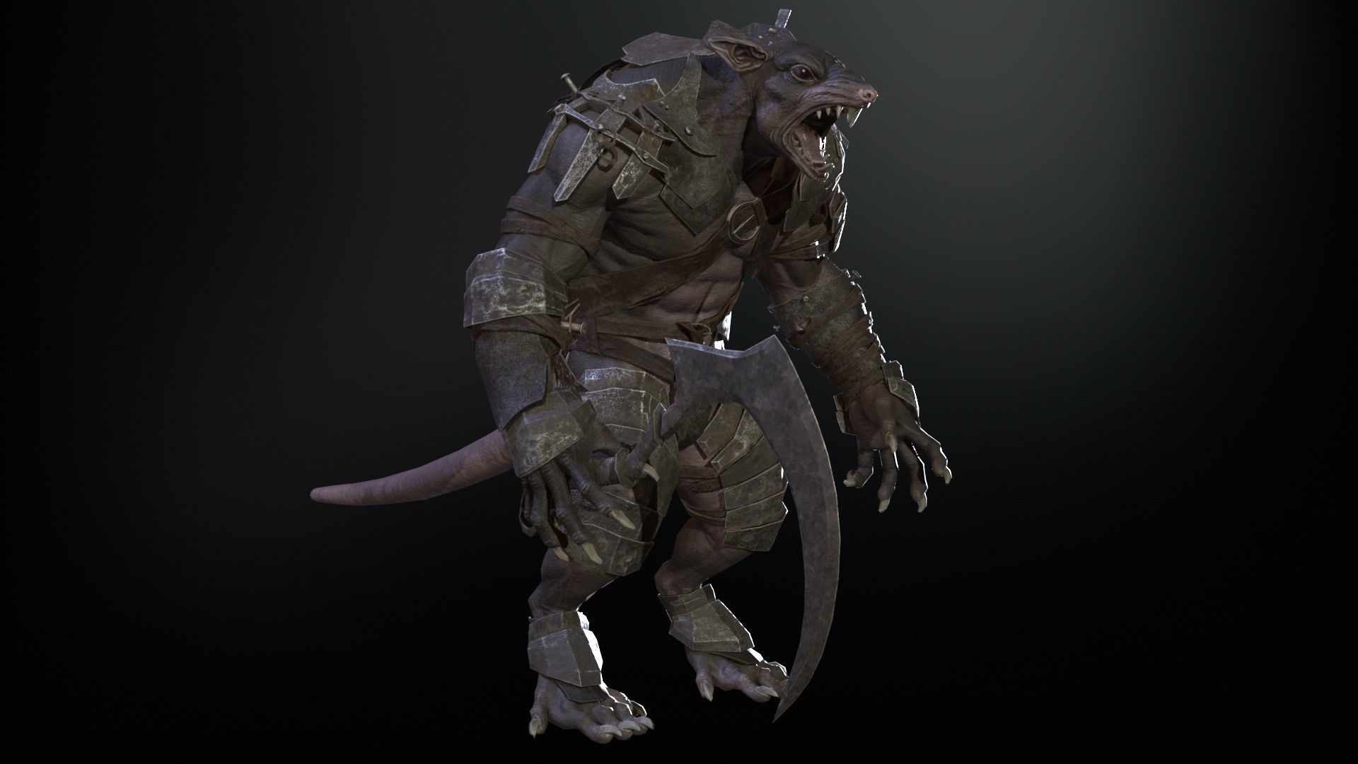 RatMan Warrior1 Low-poly 3D model_20