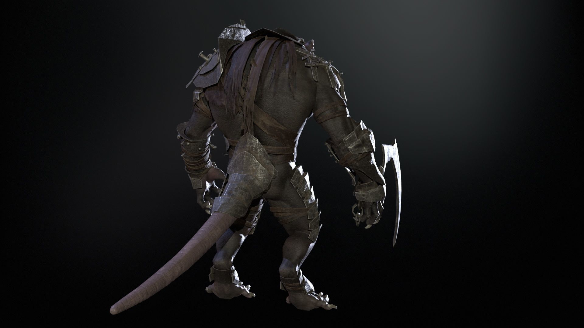 RatMan Warrior1 Low-poly 3D model_19