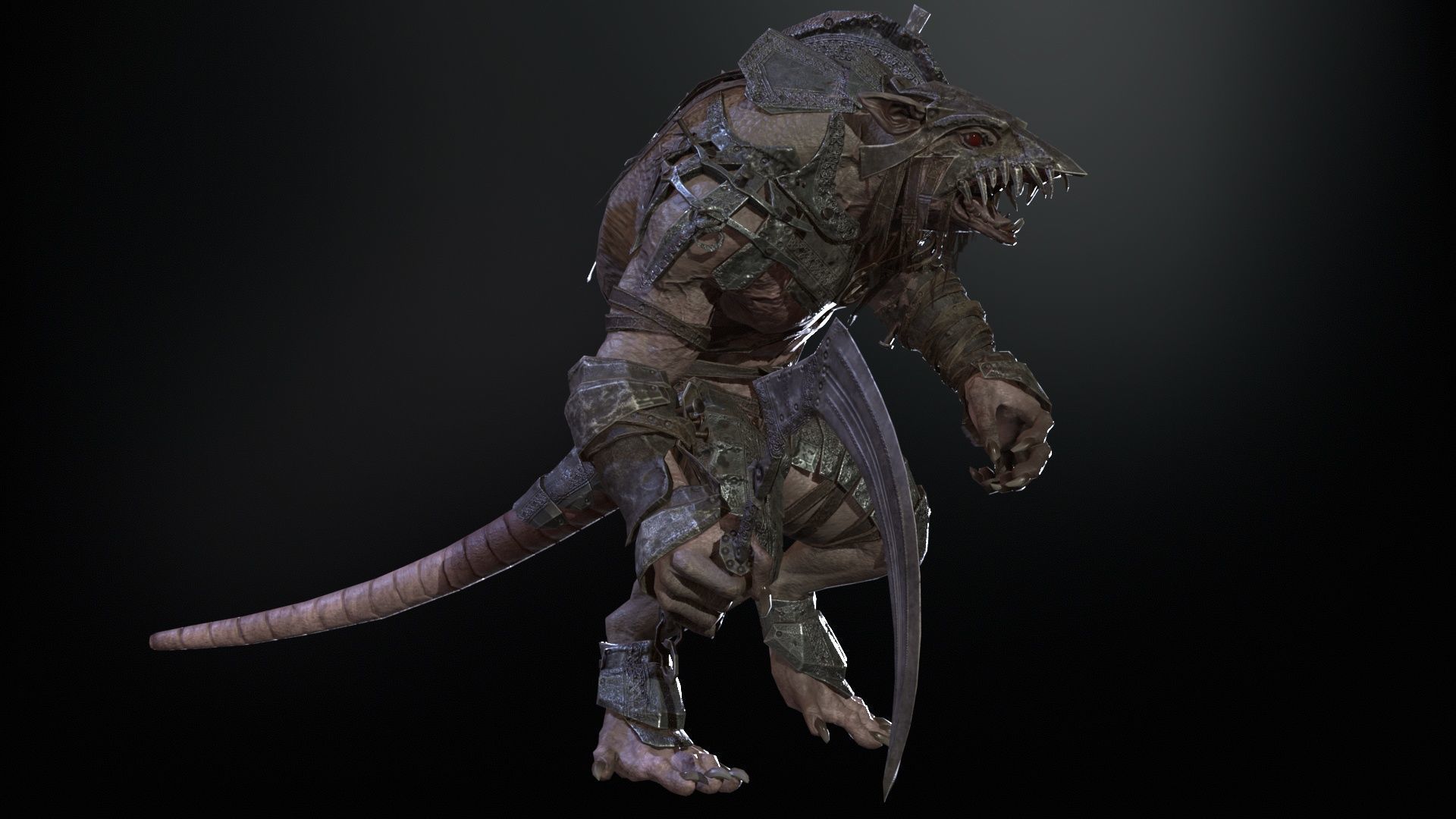 RatMan Warrior1 Low-poly 3D model_18