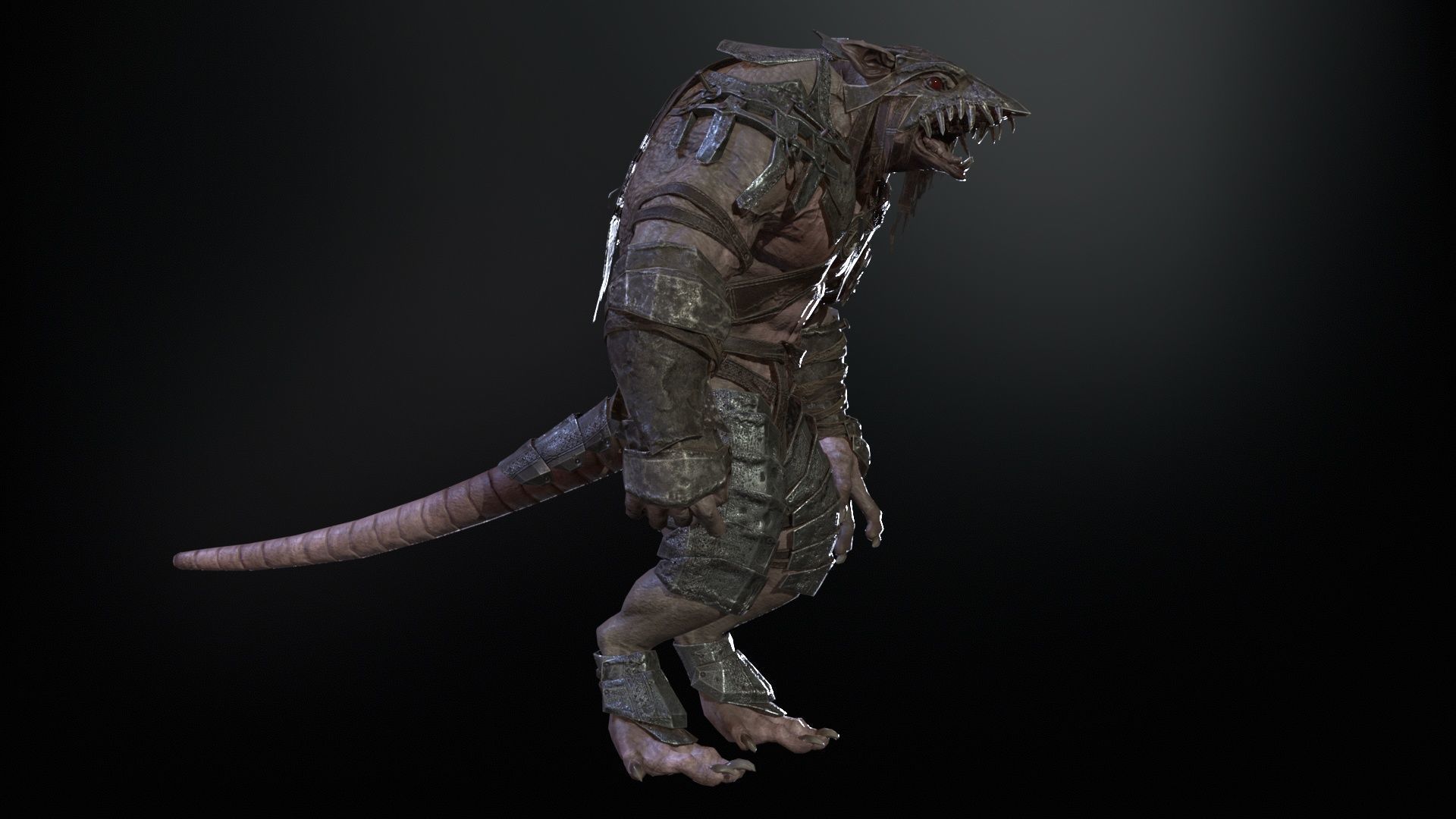 RatMan Warrior1 Low-poly 3D model_14