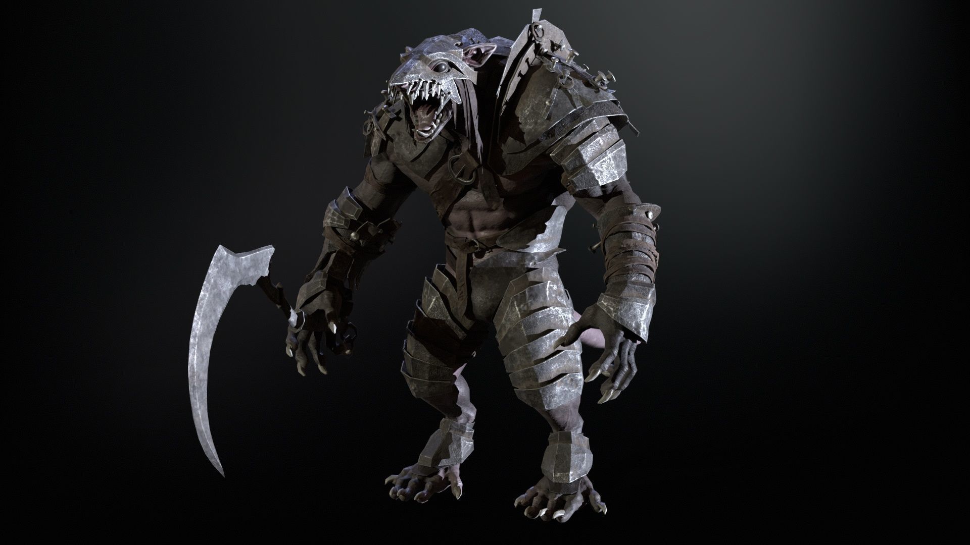 RatMan Warrior1 Low-poly 3D model_21