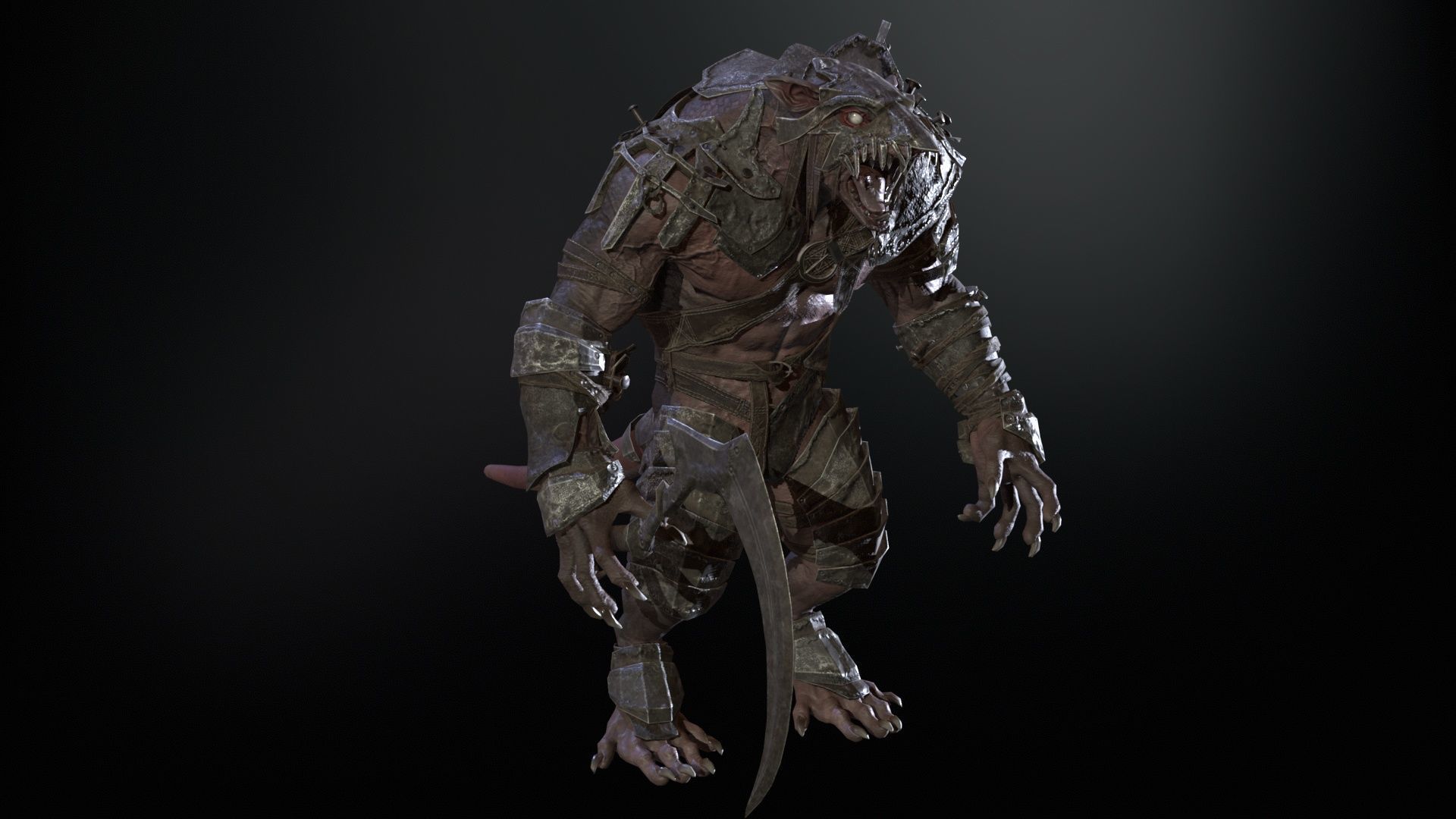 RatMan Warrior1 Low-poly 3D model_22