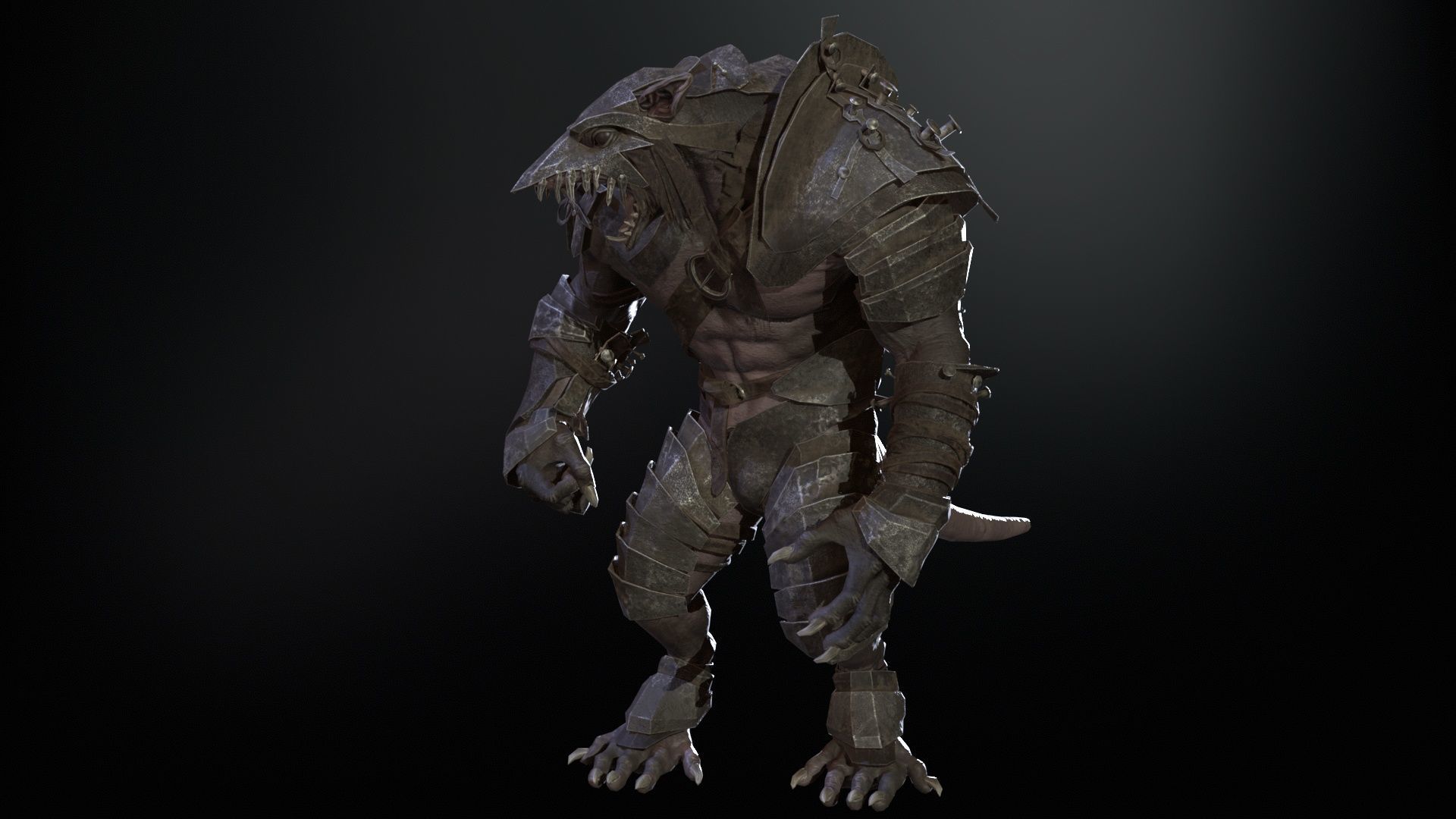 RatMan Warrior1 Low-poly 3D model_6