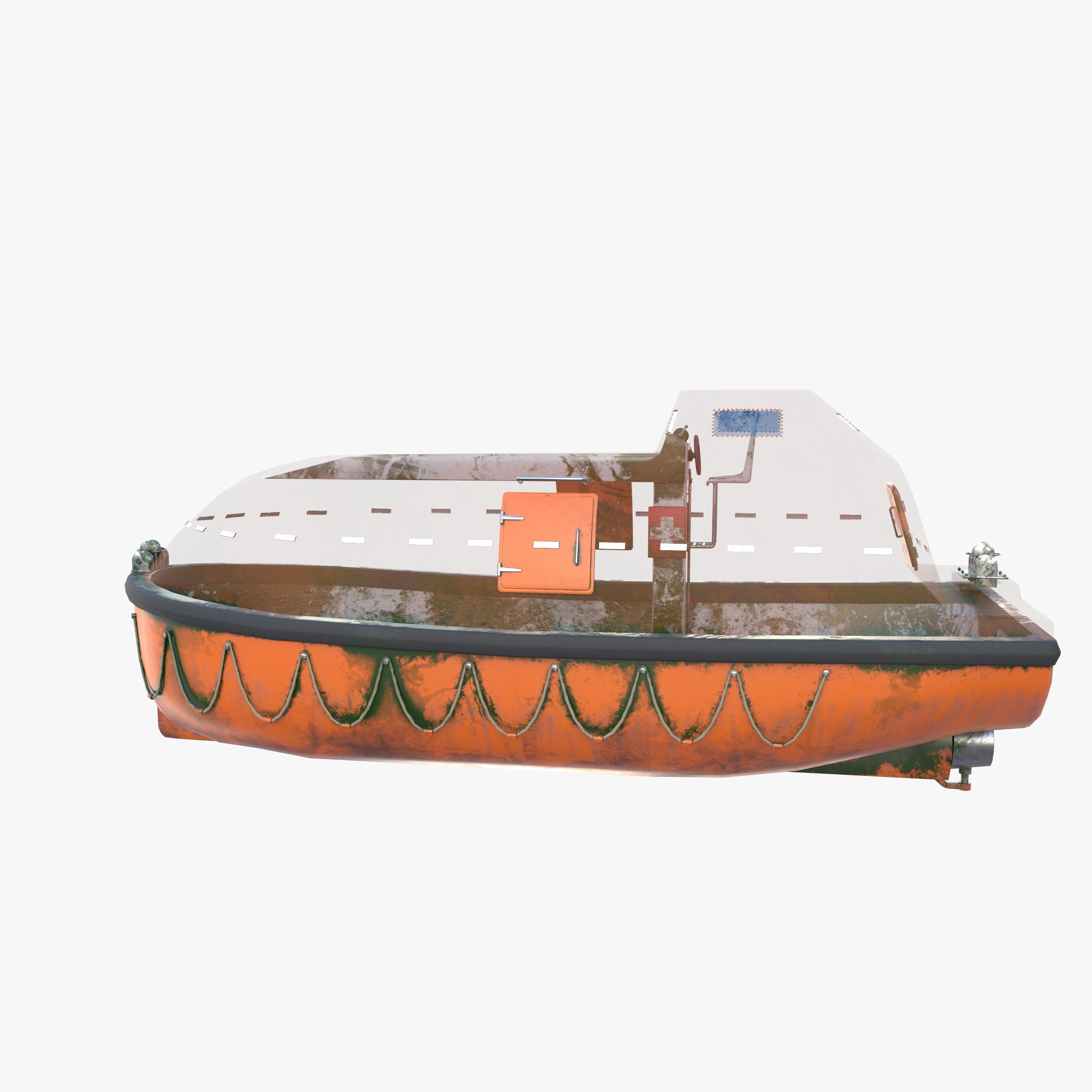 Life boat with interior V2 3D model_22