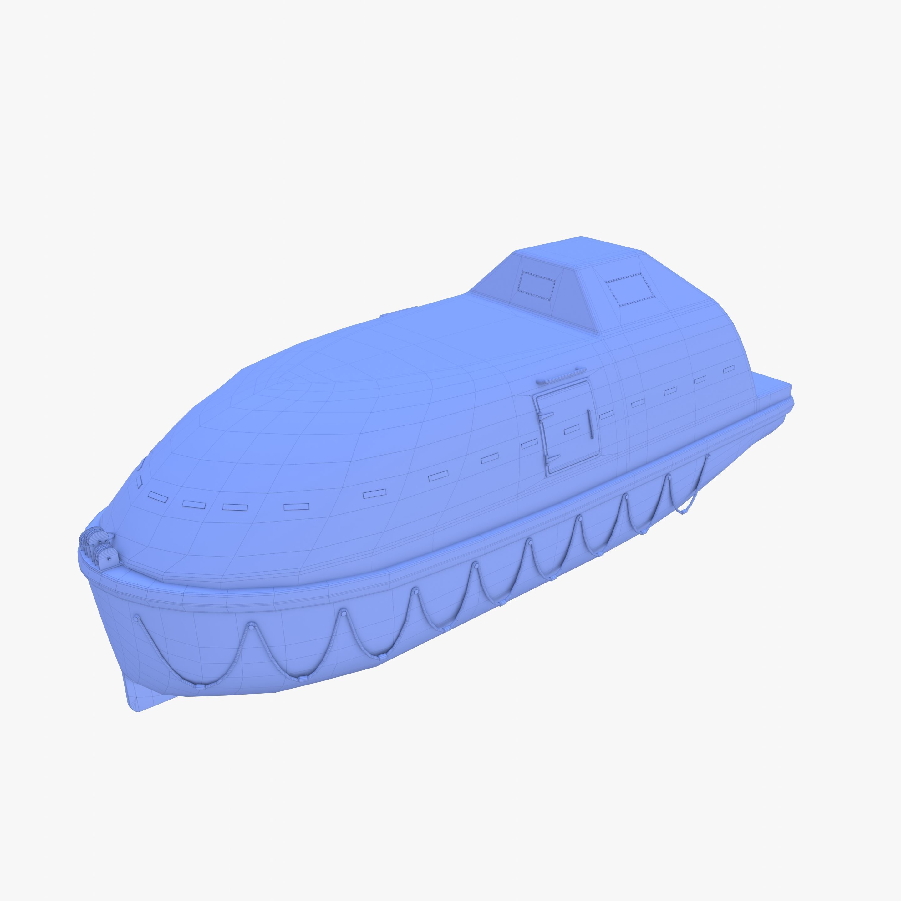 Life boat with interior V2 3D model_34
