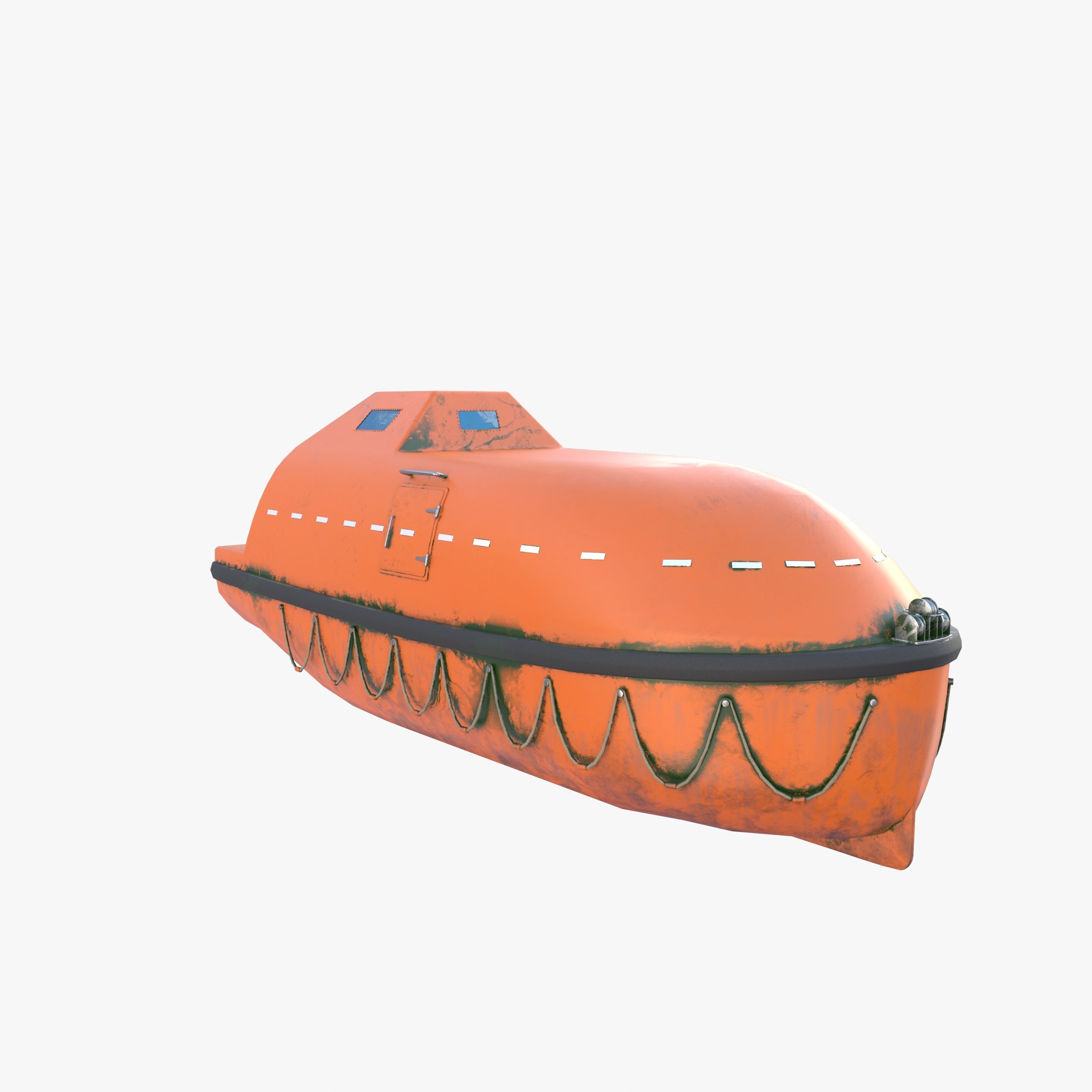 Life boat with interior V2 3D model_2