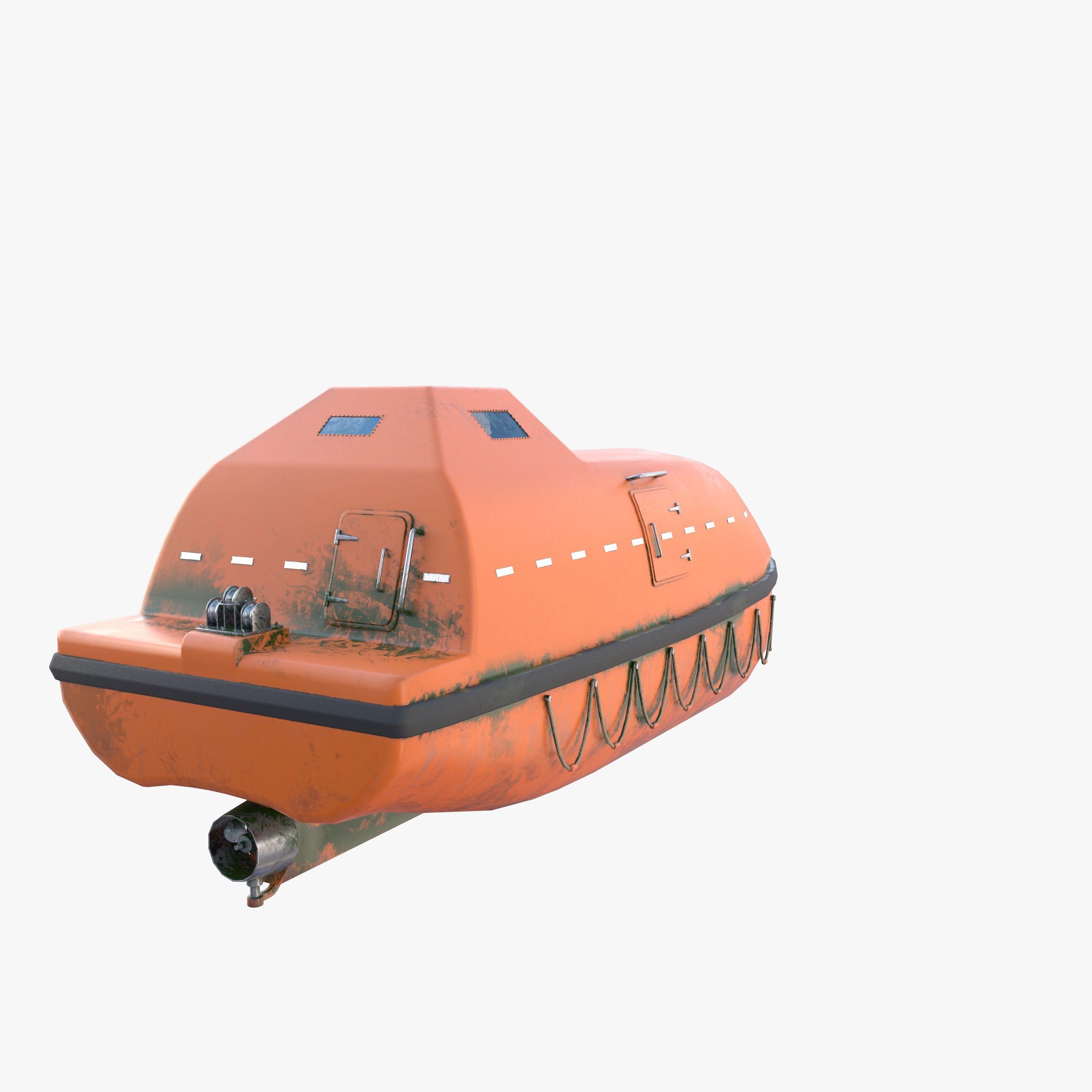 Life boat with interior V2 3D model_9