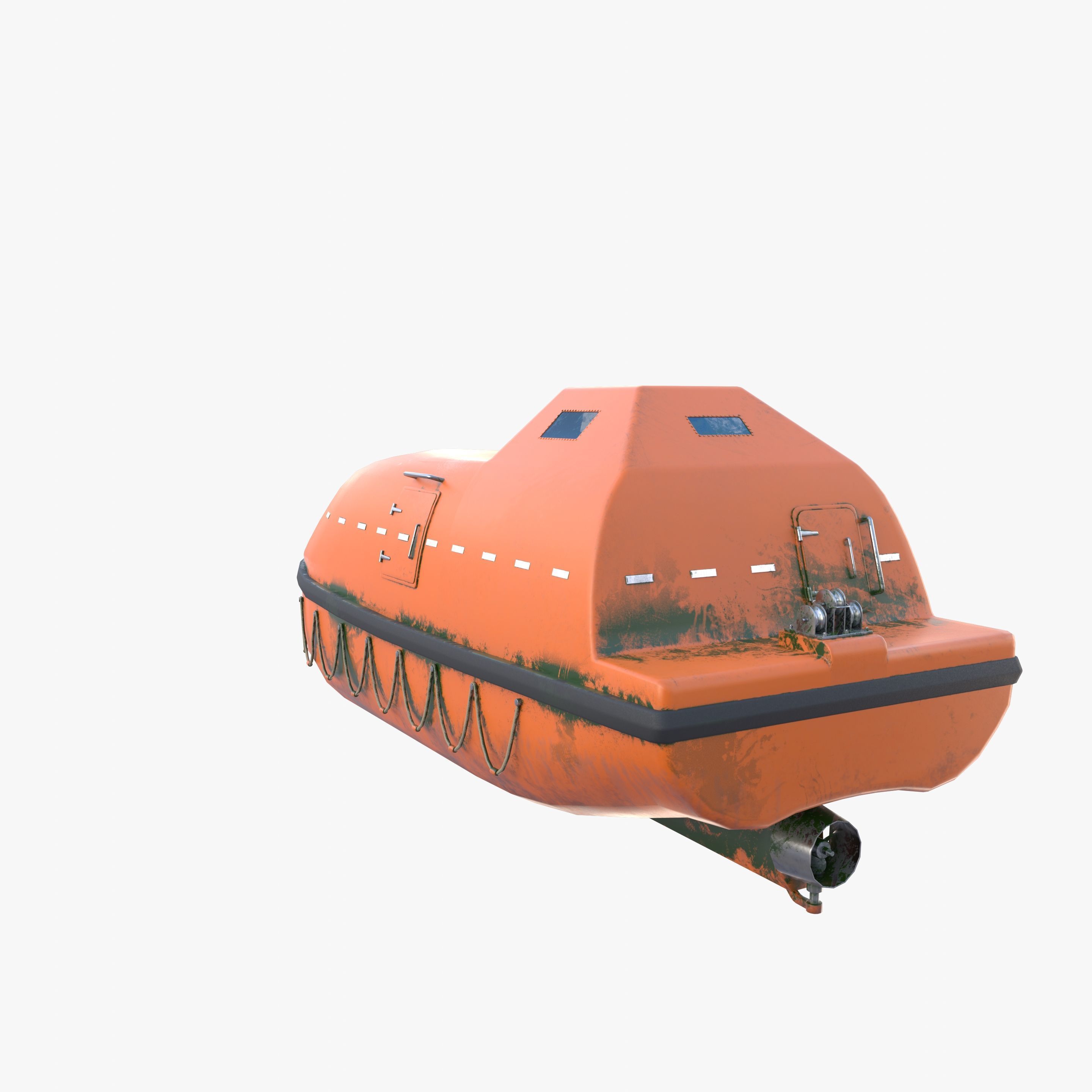 Life boat with interior V2 3D model_12