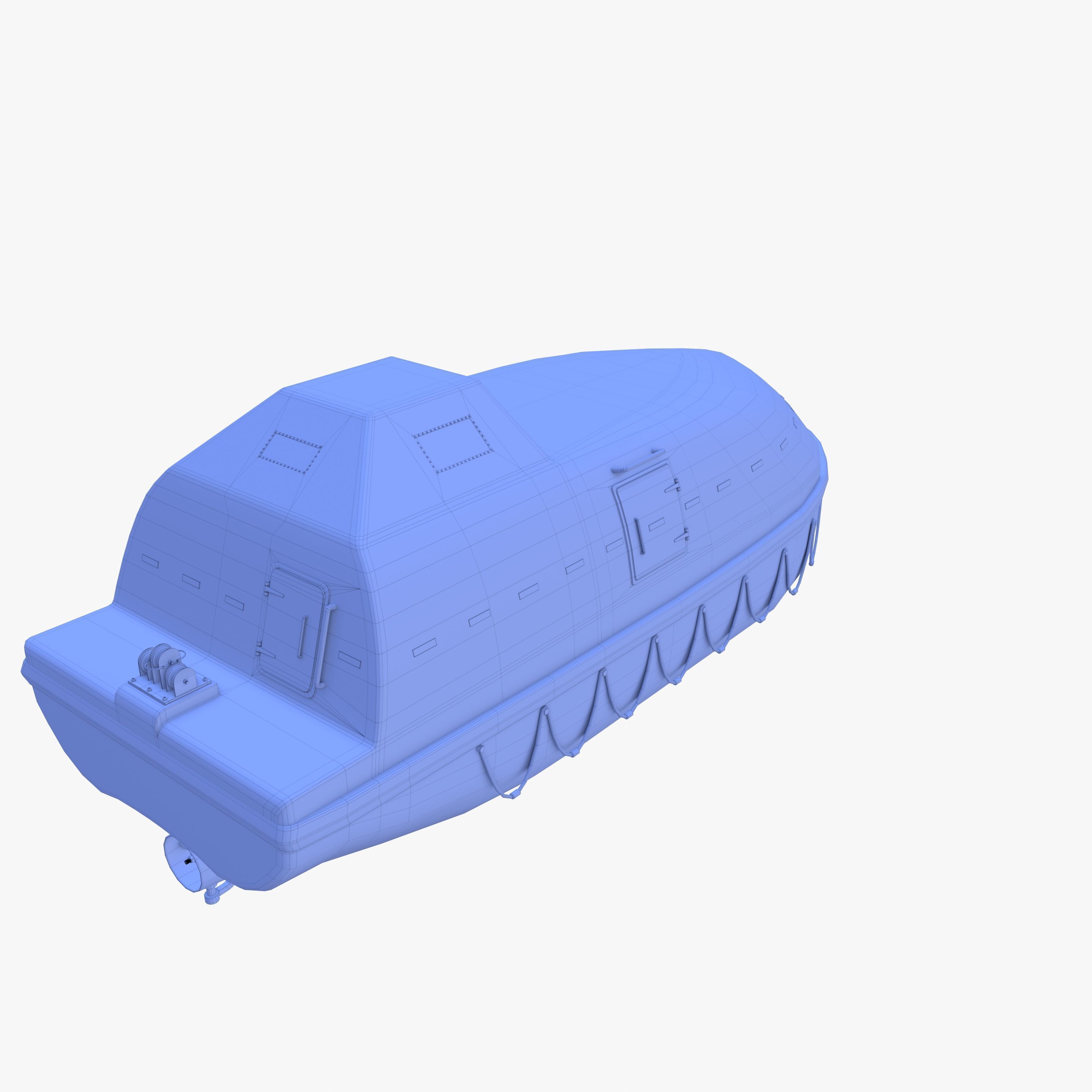 Life boat with interior V2 3D model_30