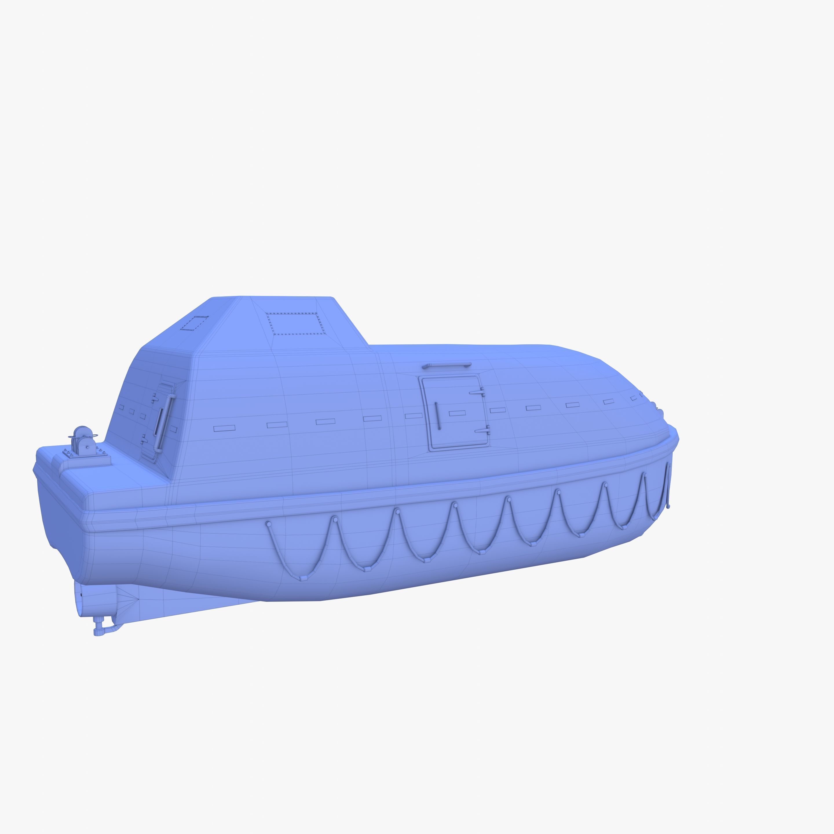 Life boat with interior V2 3D model_28