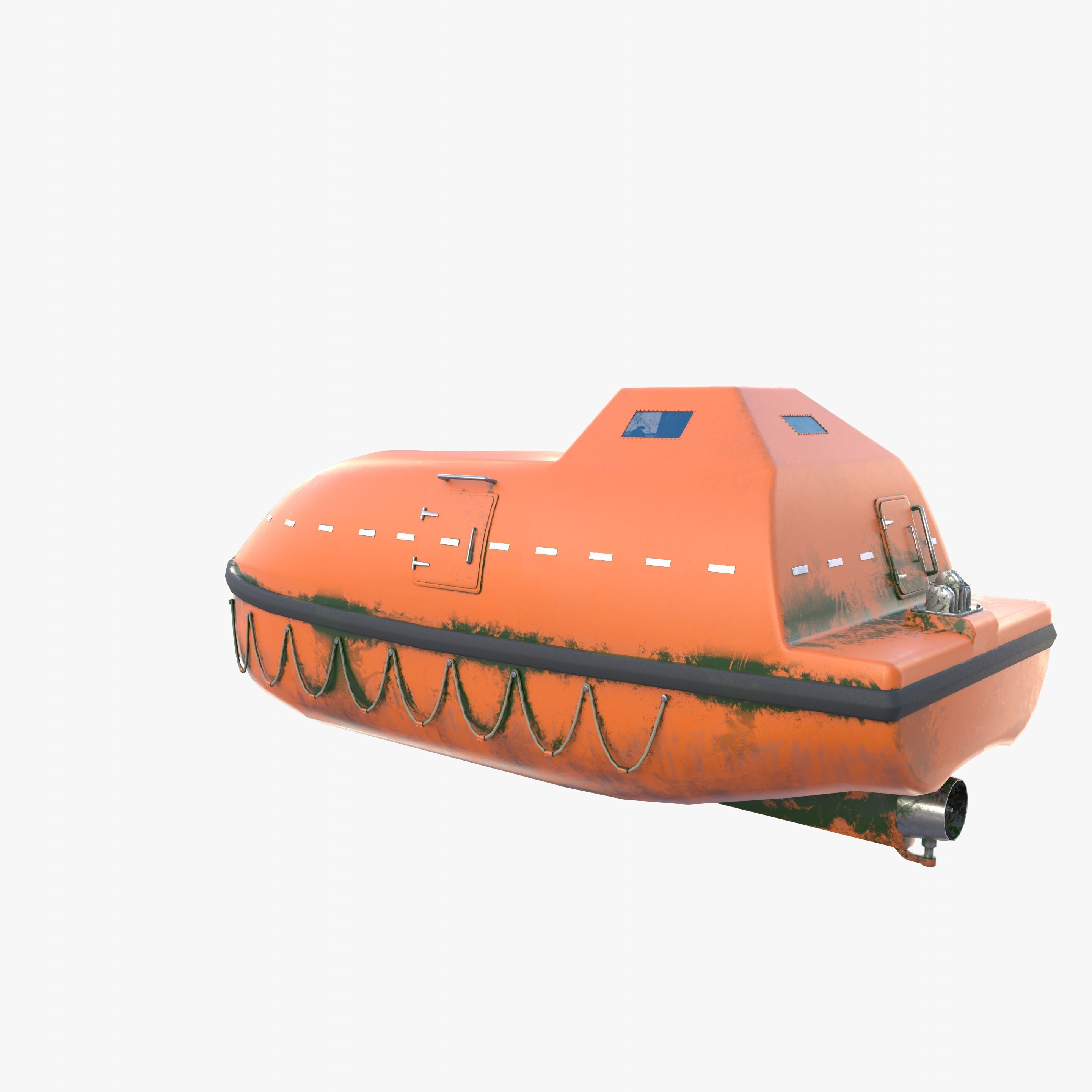 Life boat with interior V2 3D model_3