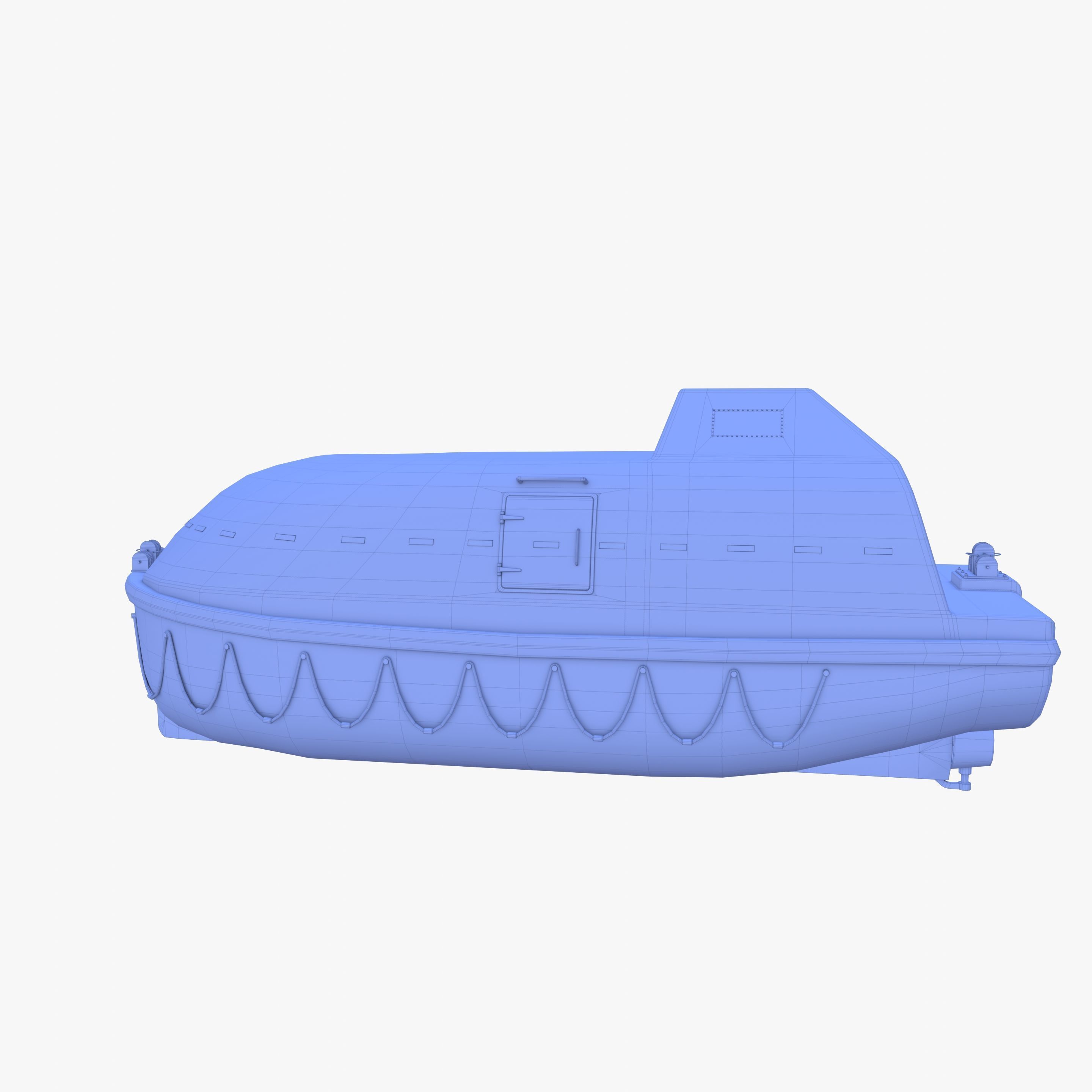 Life boat with interior V2 3D model_31