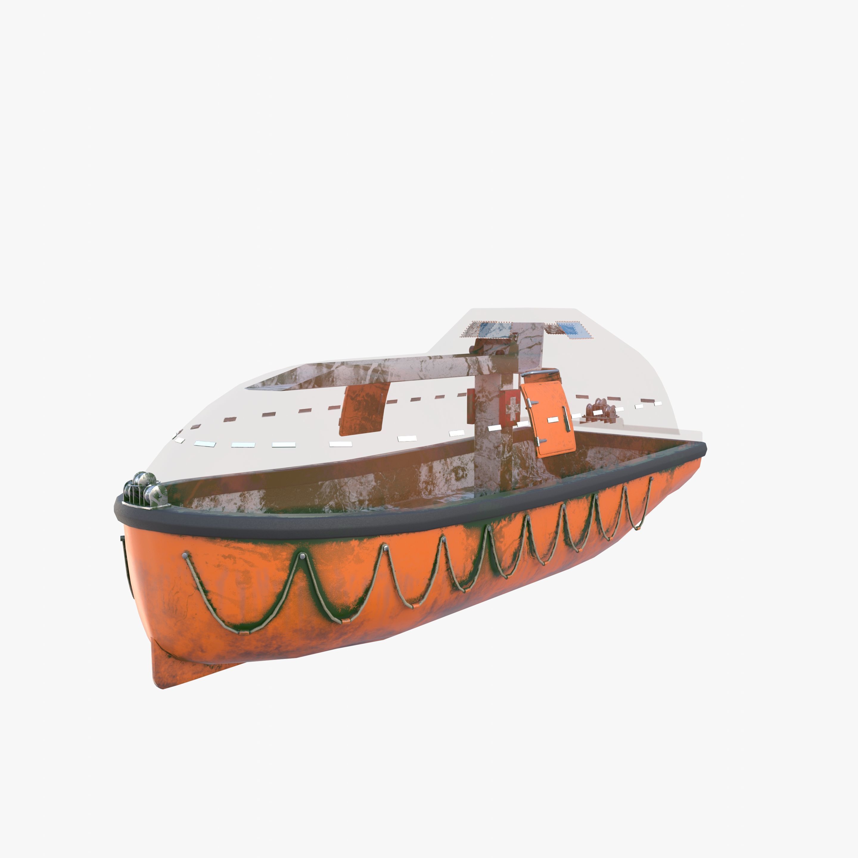 Life boat with interior V2 3D model_18