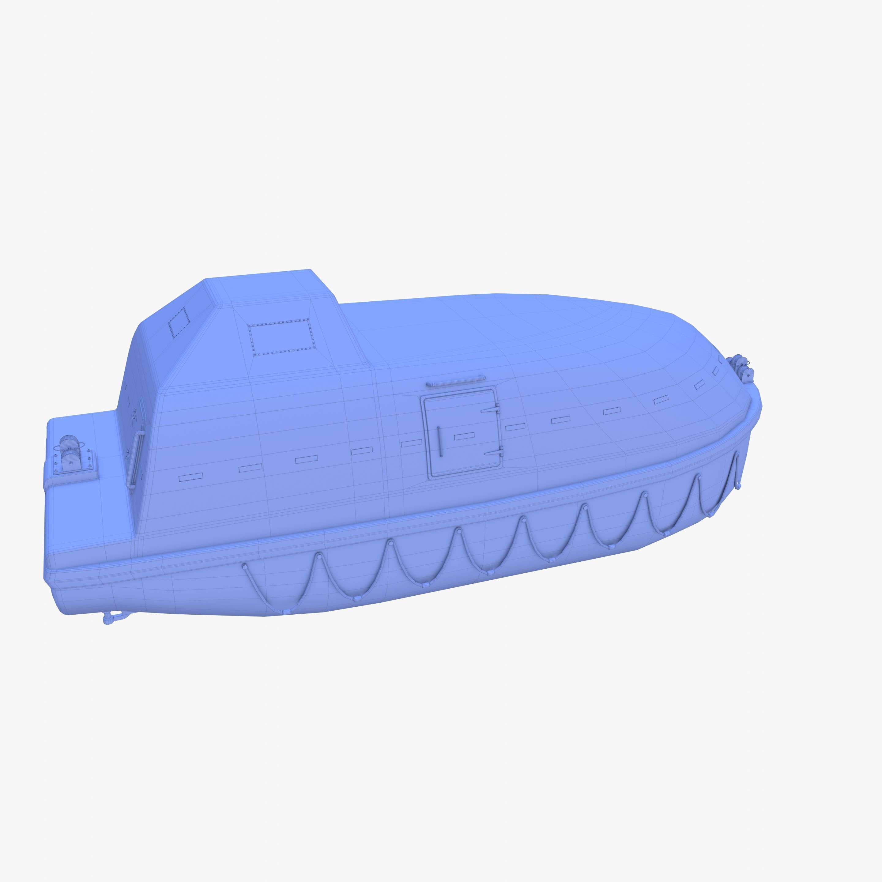 Life boat with interior V2 3D model_32