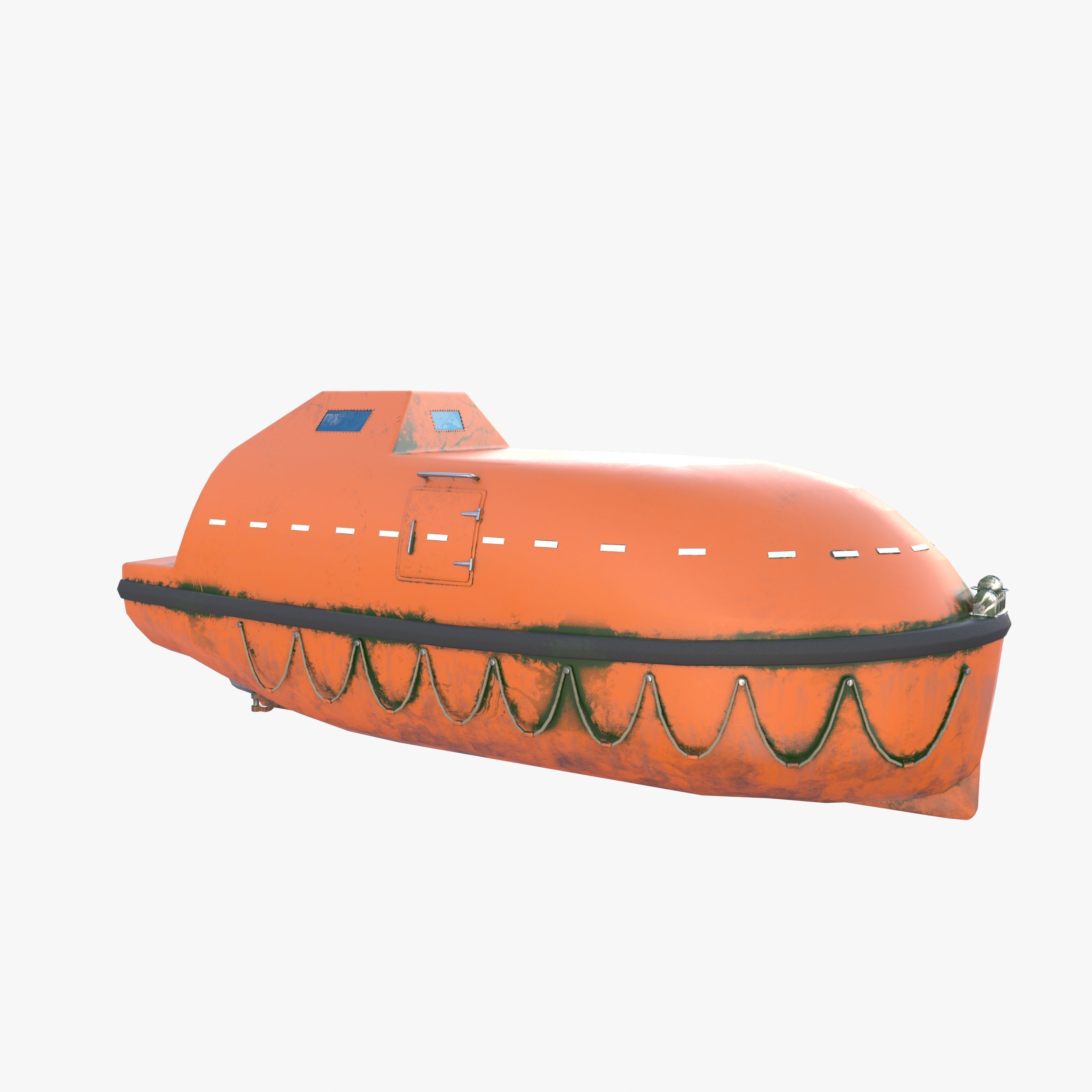 Life boat with interior V2 3D model_7