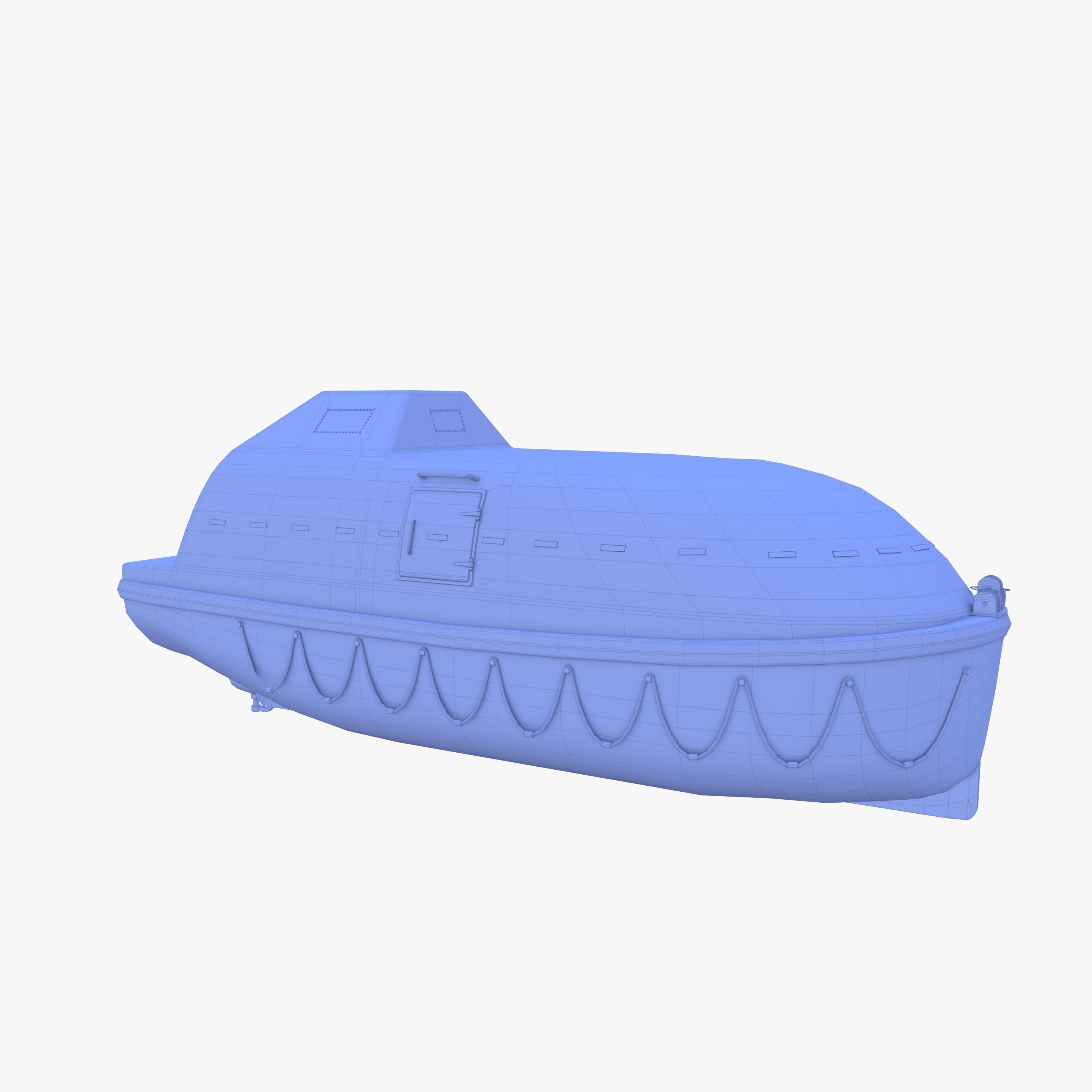 Life boat with interior V2 3D model_39
