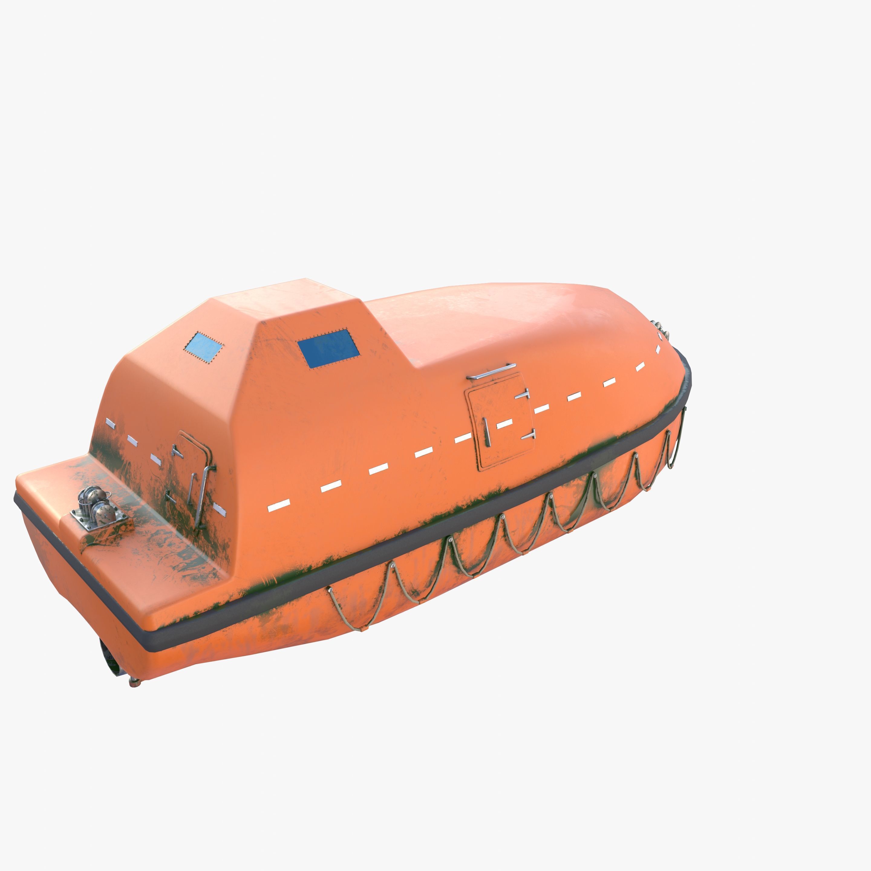 Life boat with interior V2 3D model_1
