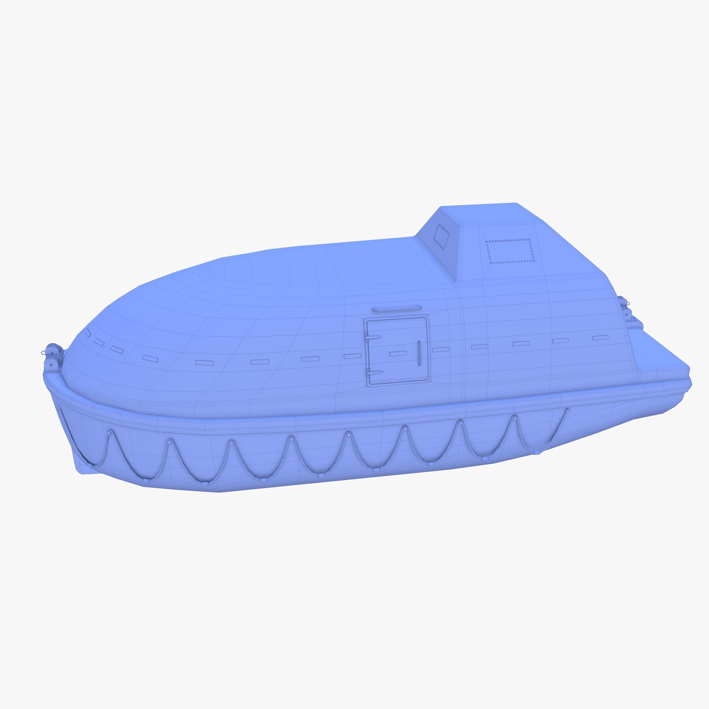 Life boat with interior V2 3D model_33