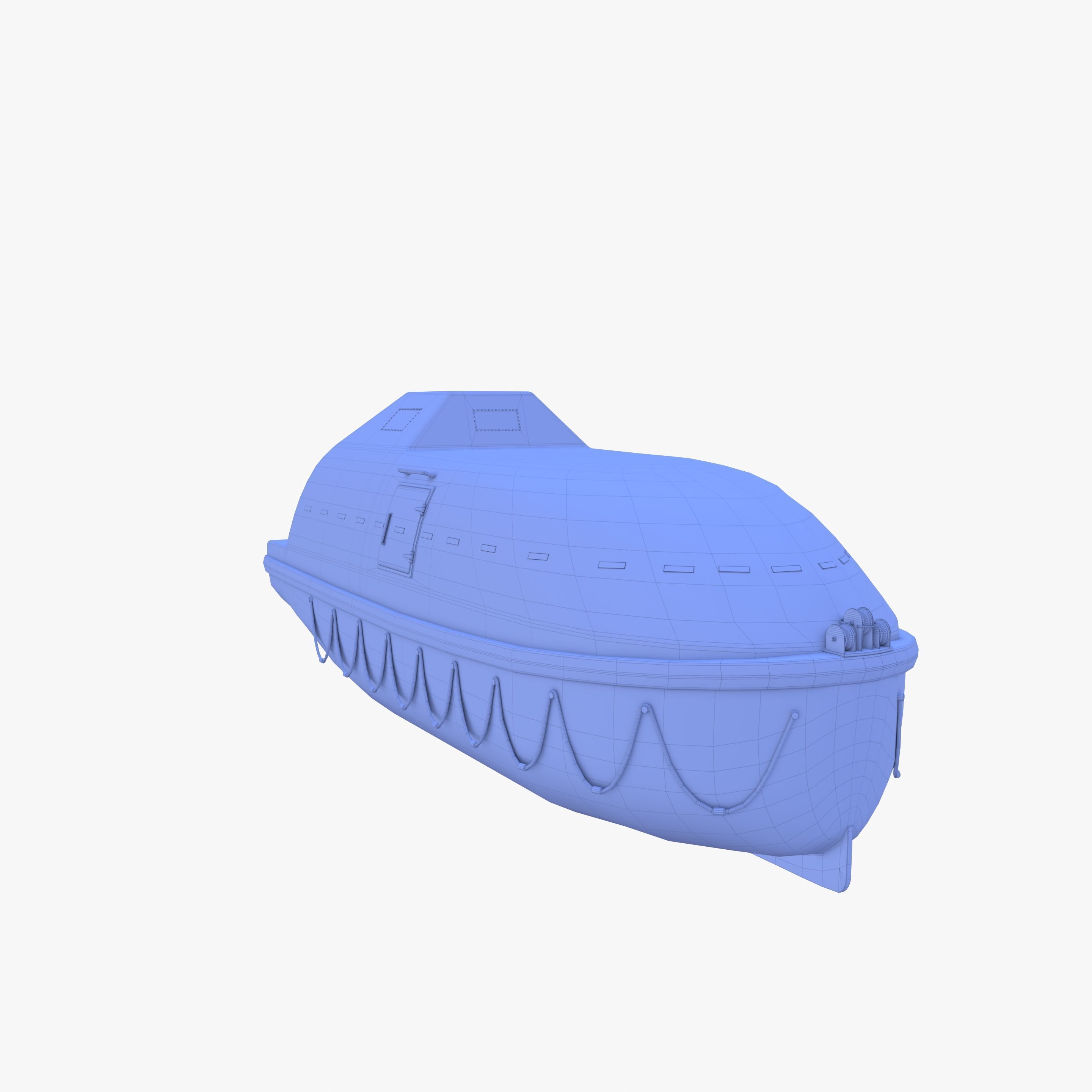 Life boat with interior V2 3D model_29