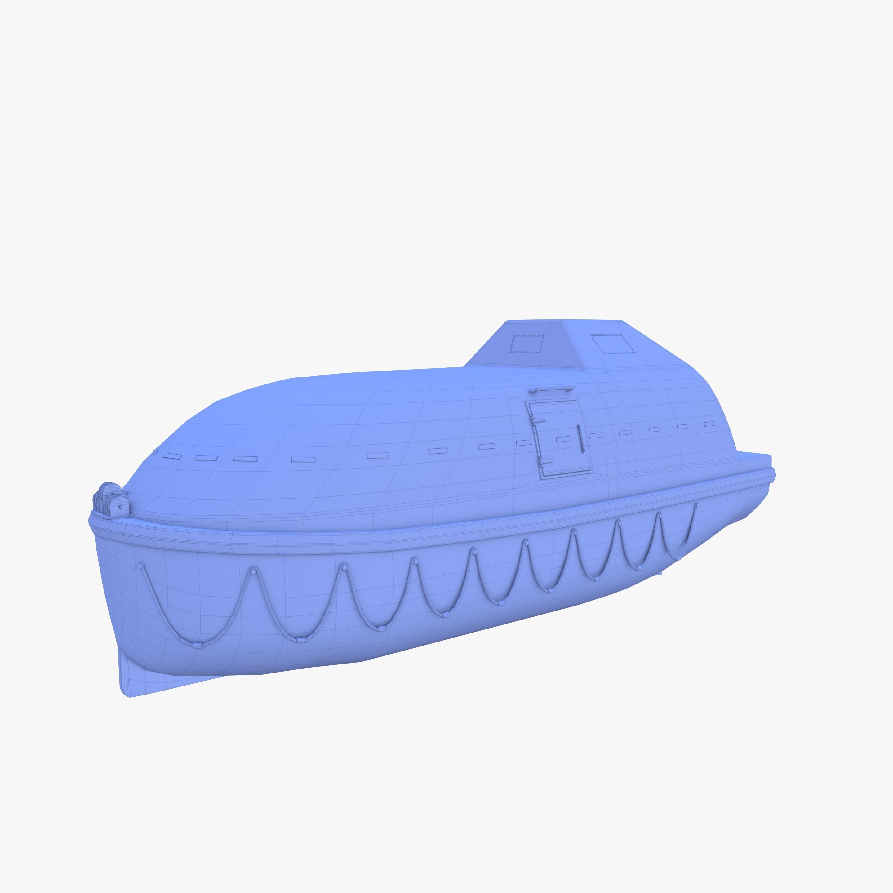 Life boat with interior V2 3D model_36
